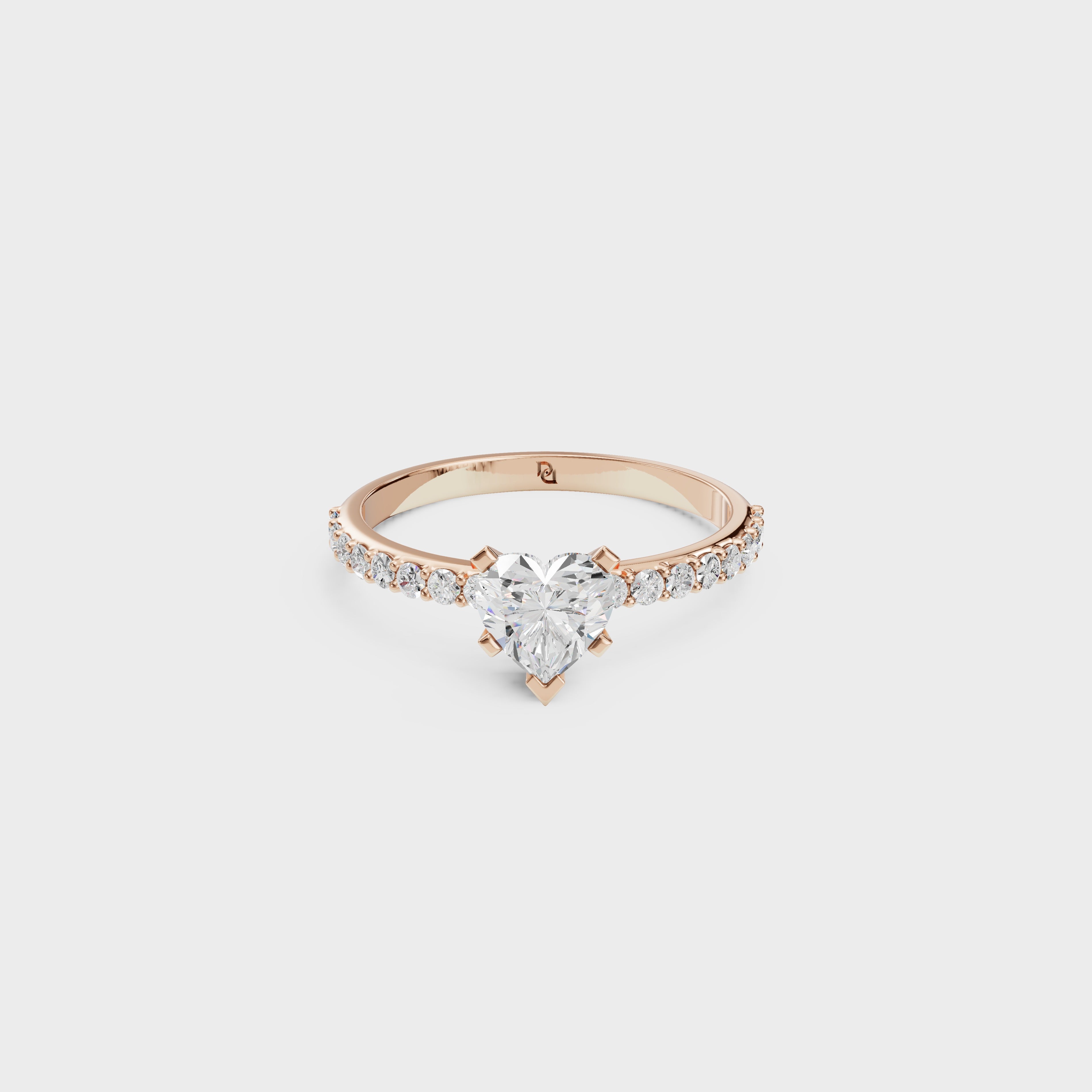 Heart Cut Solitaire Diamond Ring