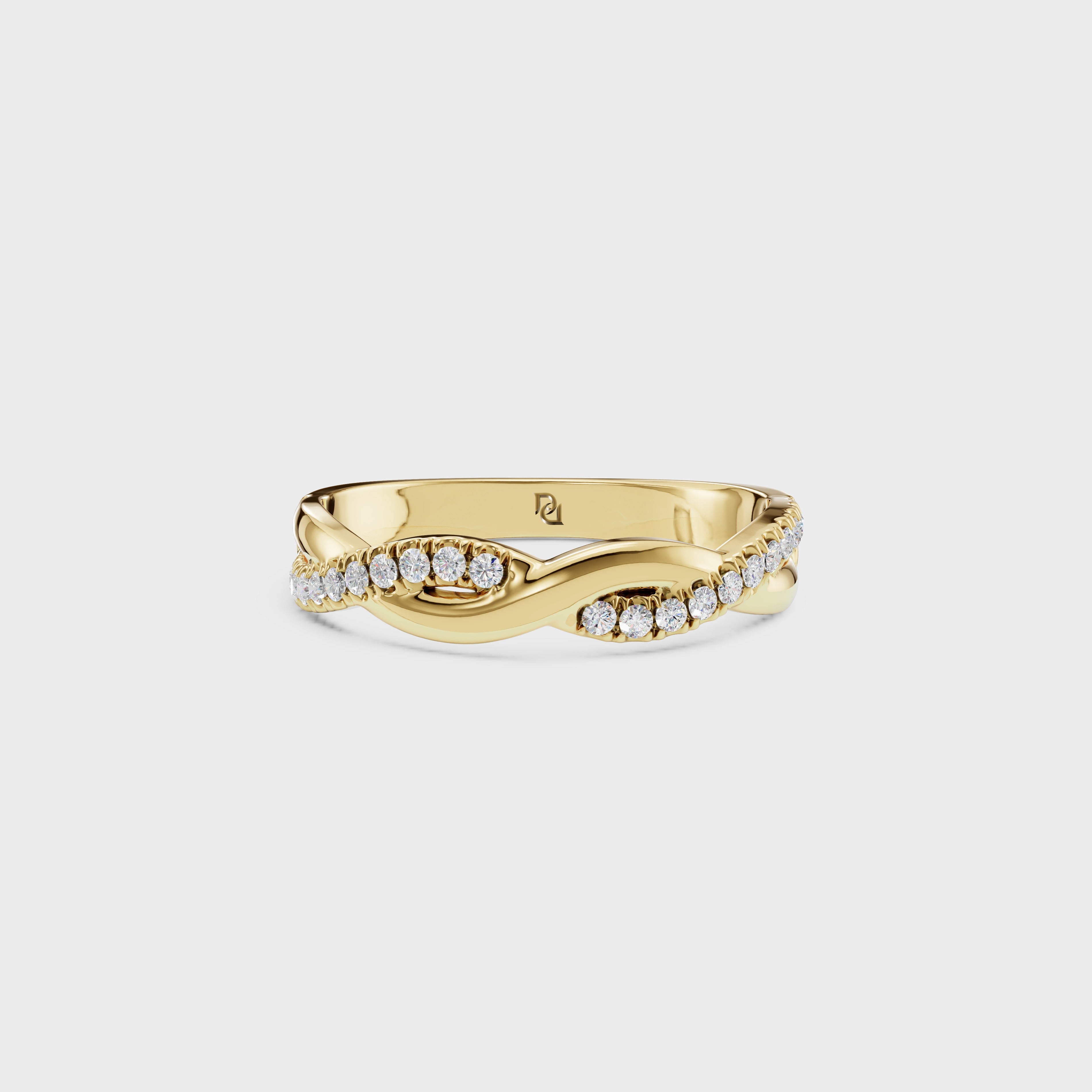 Glimmering Diamond Twist Ring