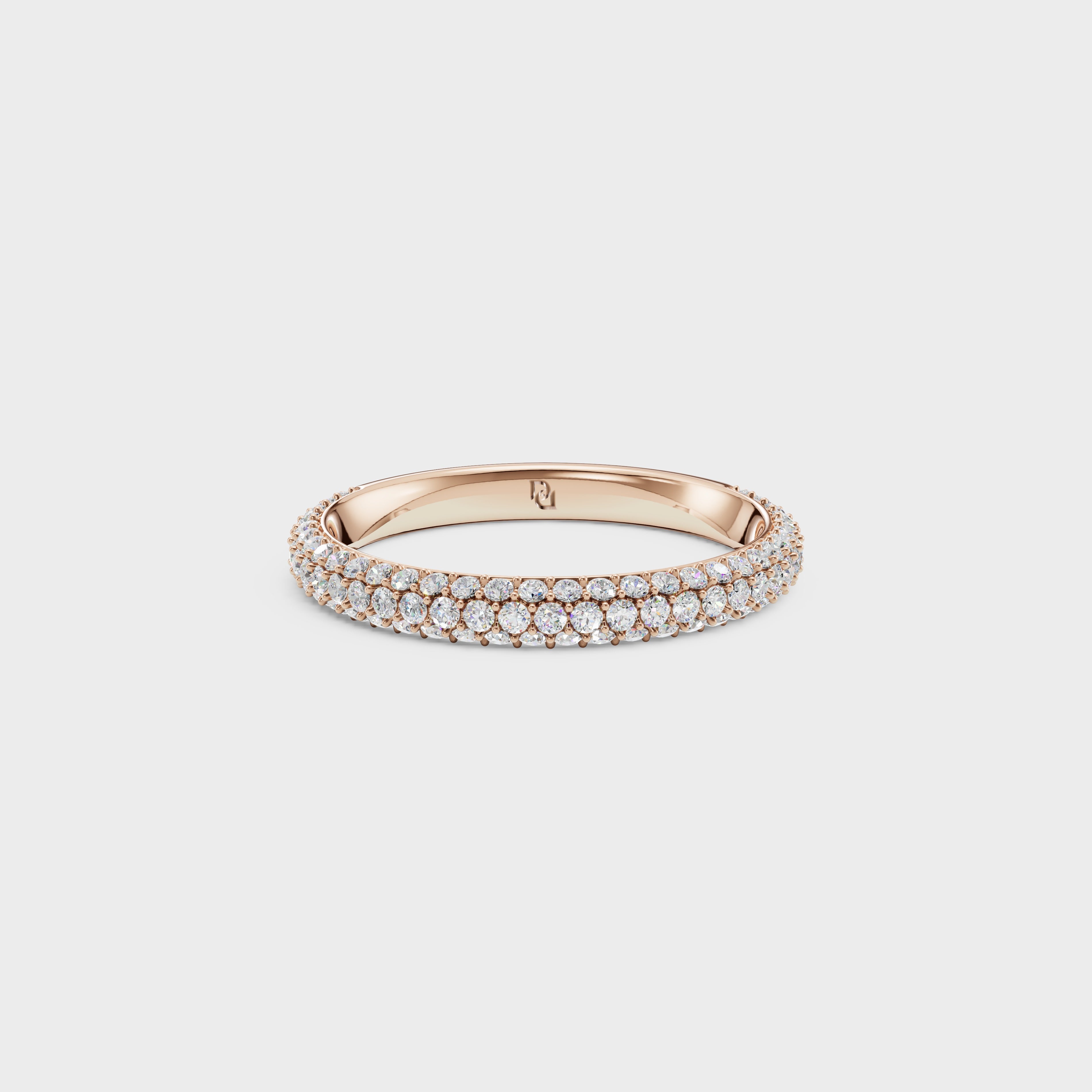 Multi-Row Pave Diamond Wedding Band