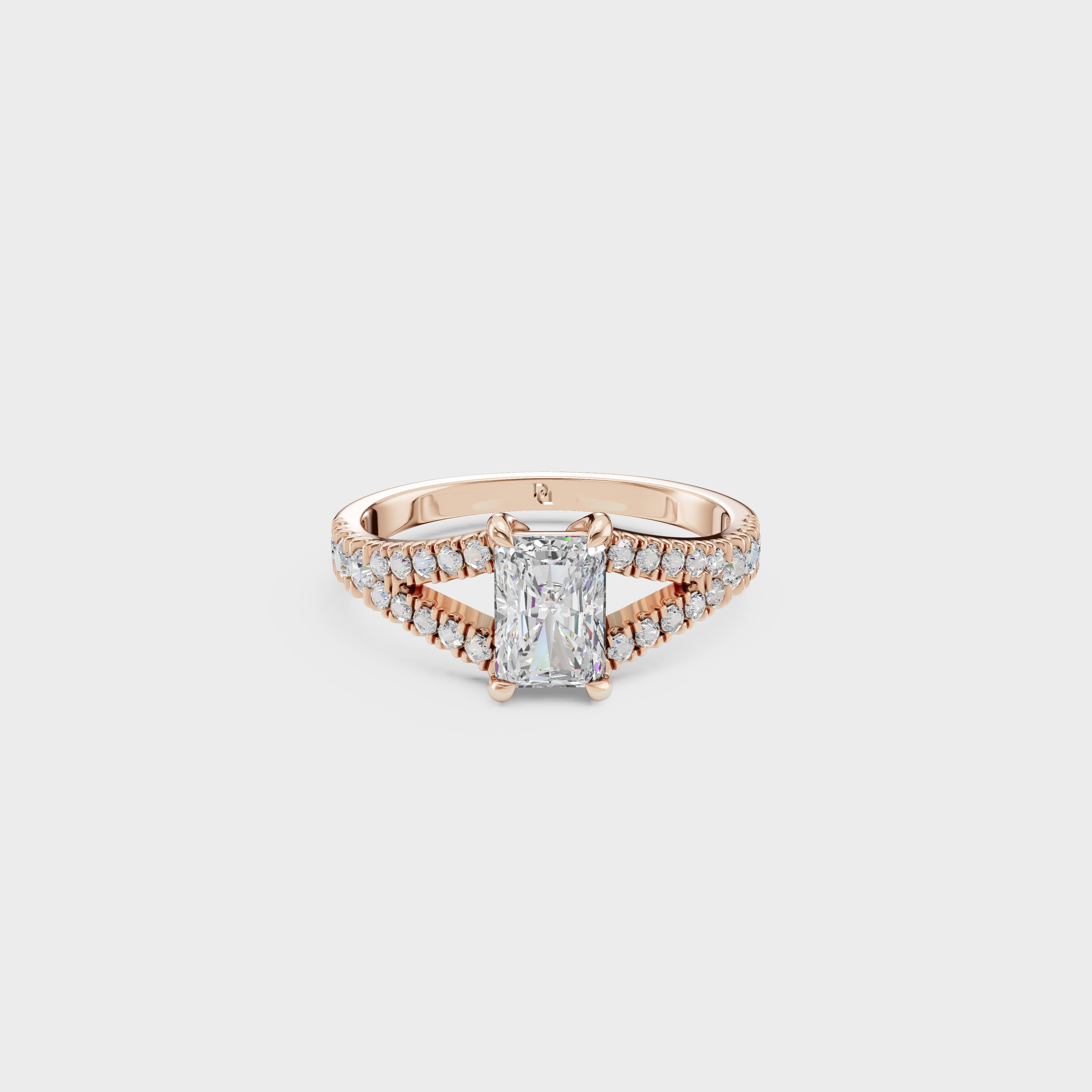 Radiant Cut Double Band Engagement Ring