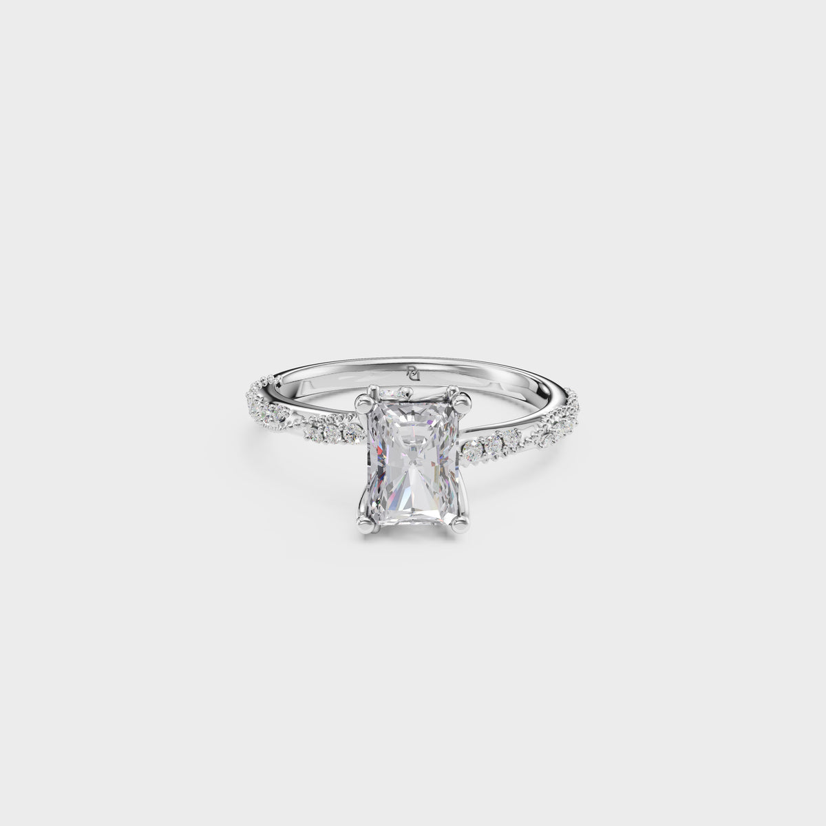Elegant 1.30ct Radiant Cathedral Style Ring