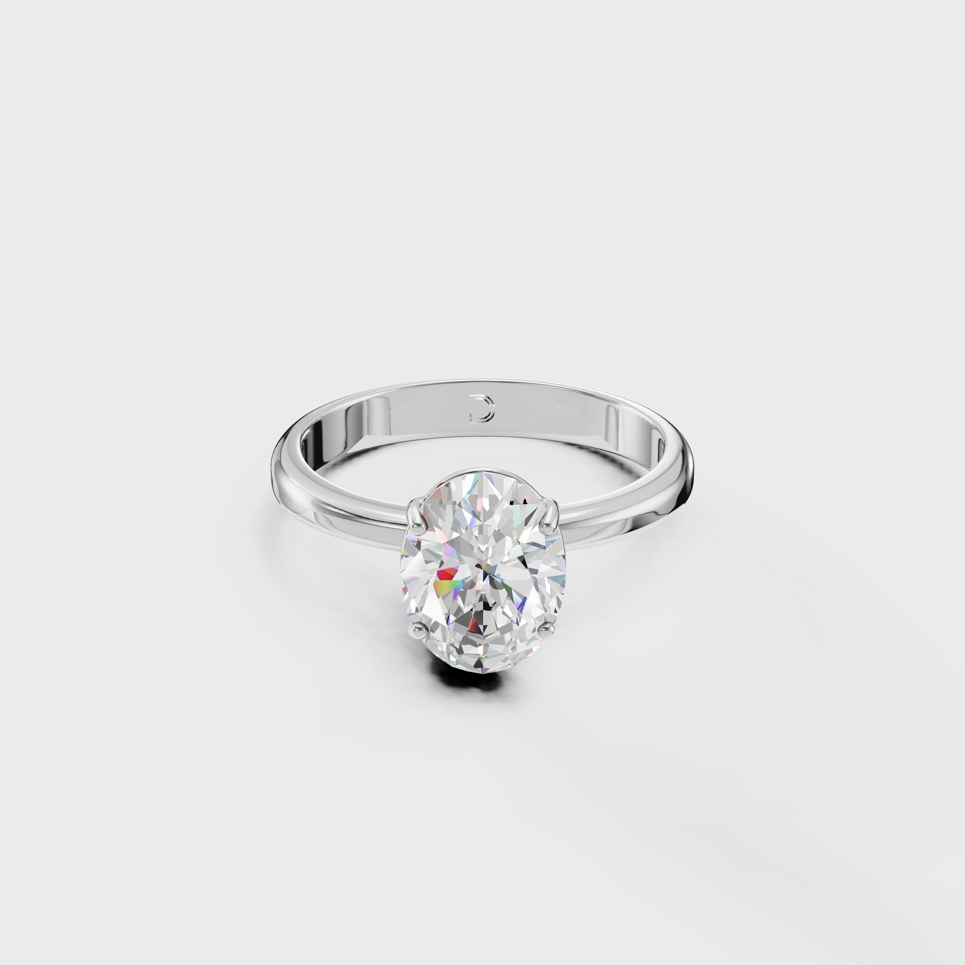 Brilliant Oval Diamond Solitaire Ring