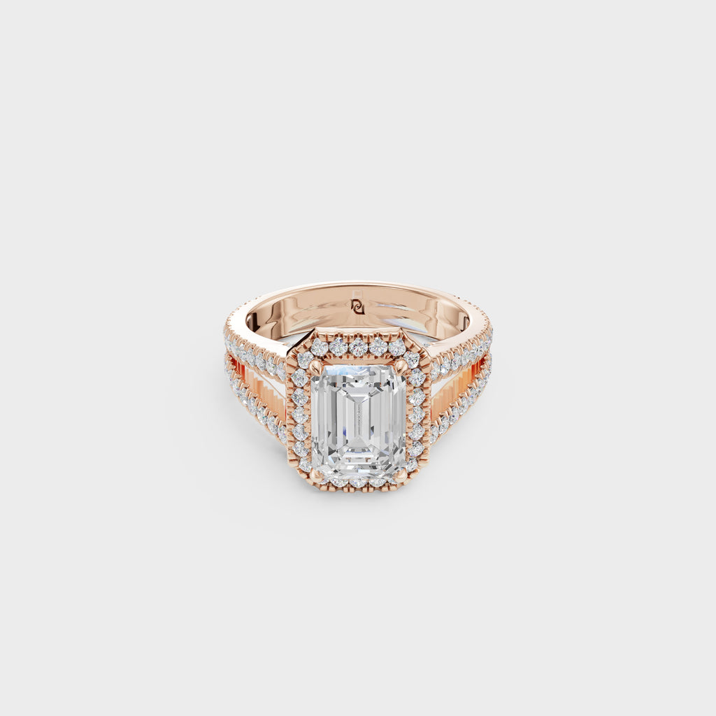 Elegance Emerald Cut Engagement Ring