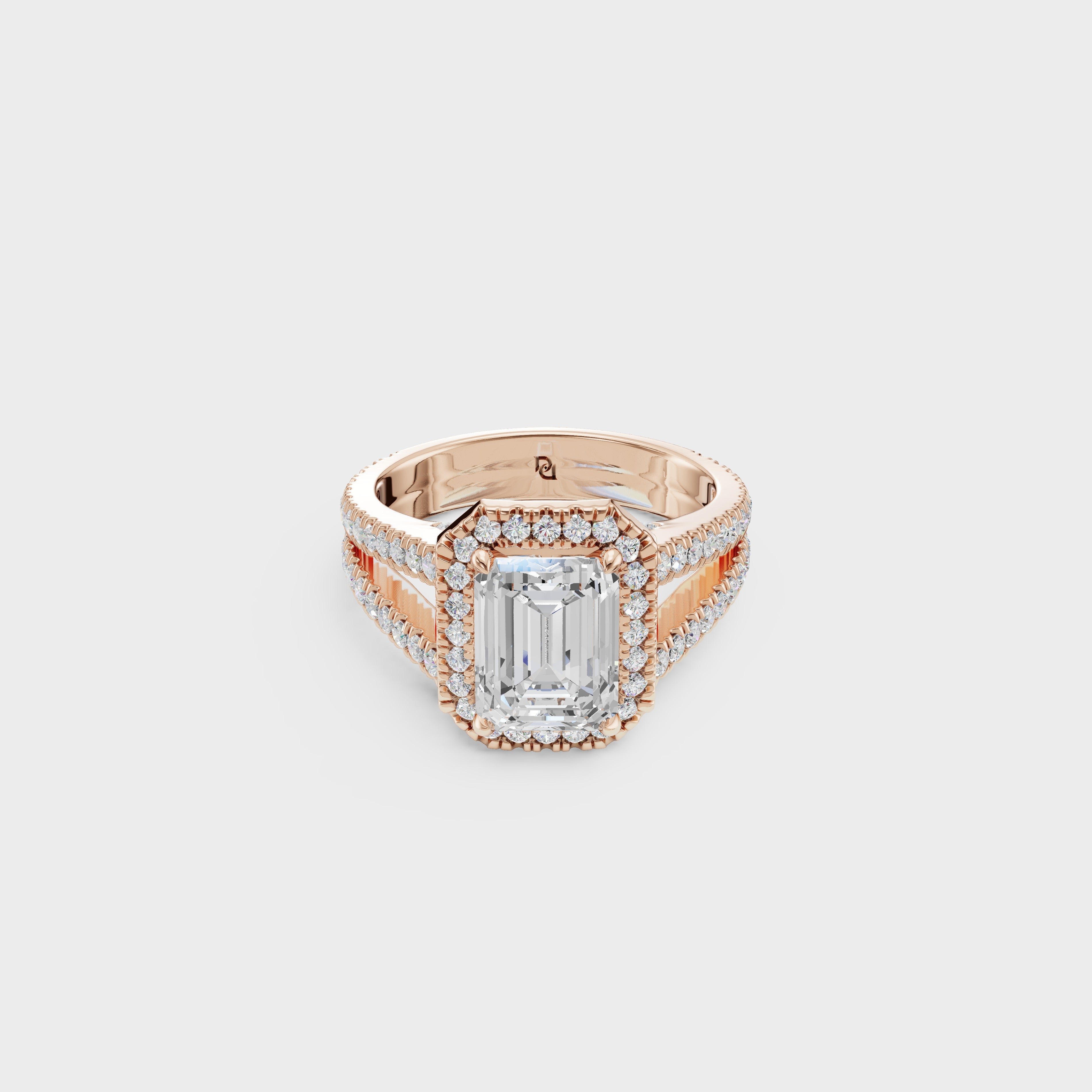 Elegance Emerald Cut Engagement Ring