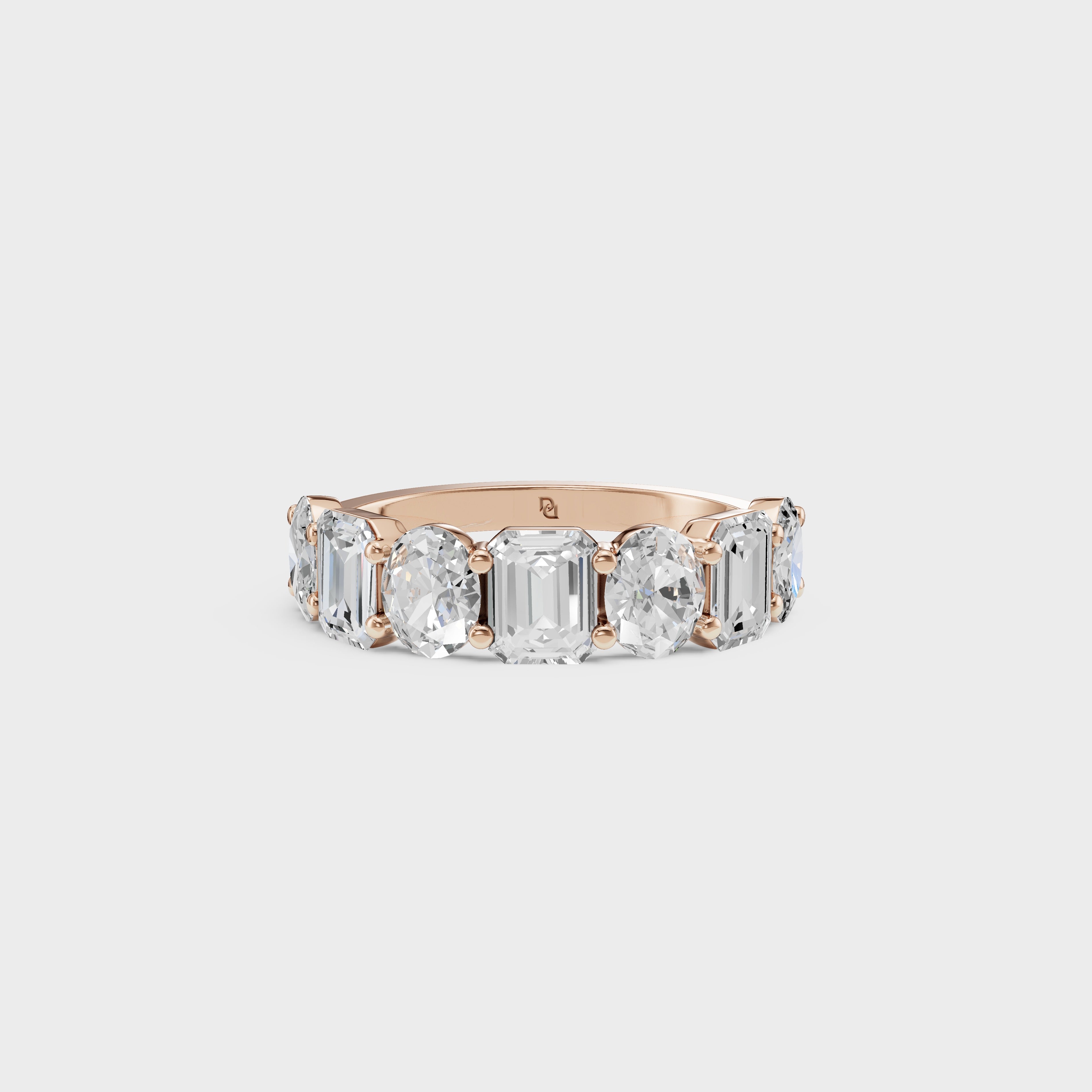 Oval And Emerald Cut Duo Ring