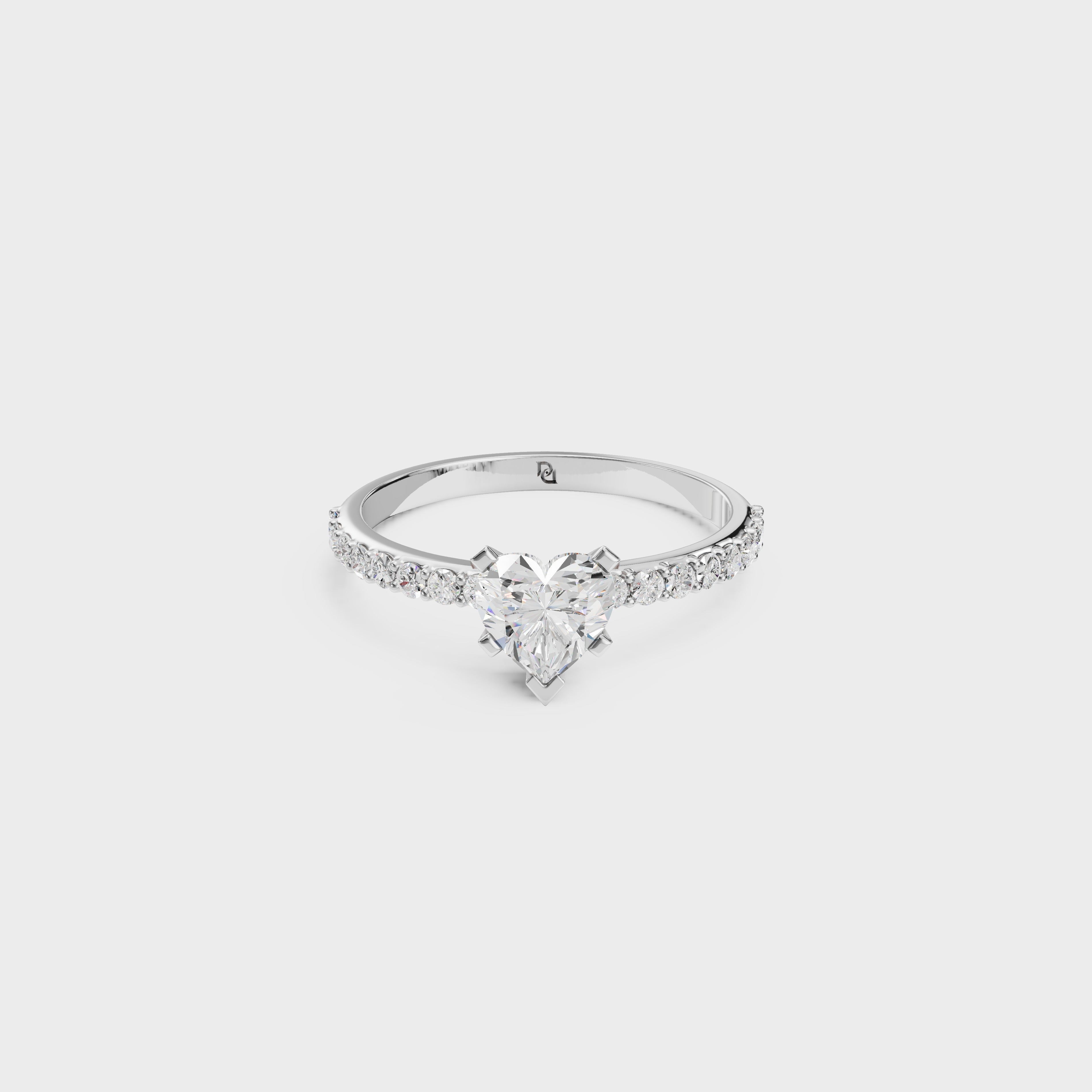 Heart Cut Solitaire Diamond Ring