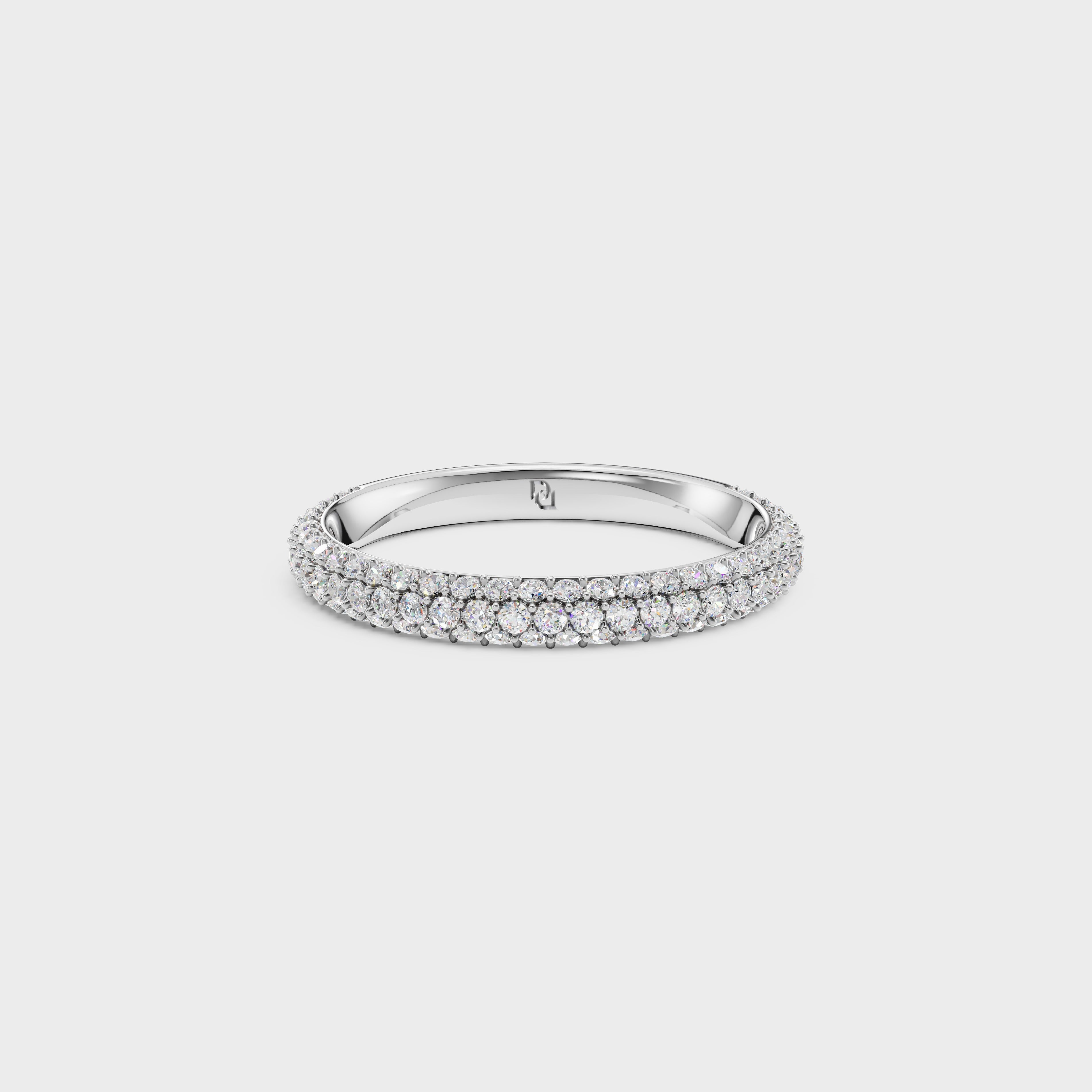 Multi-Row Pave Diamond Wedding Band