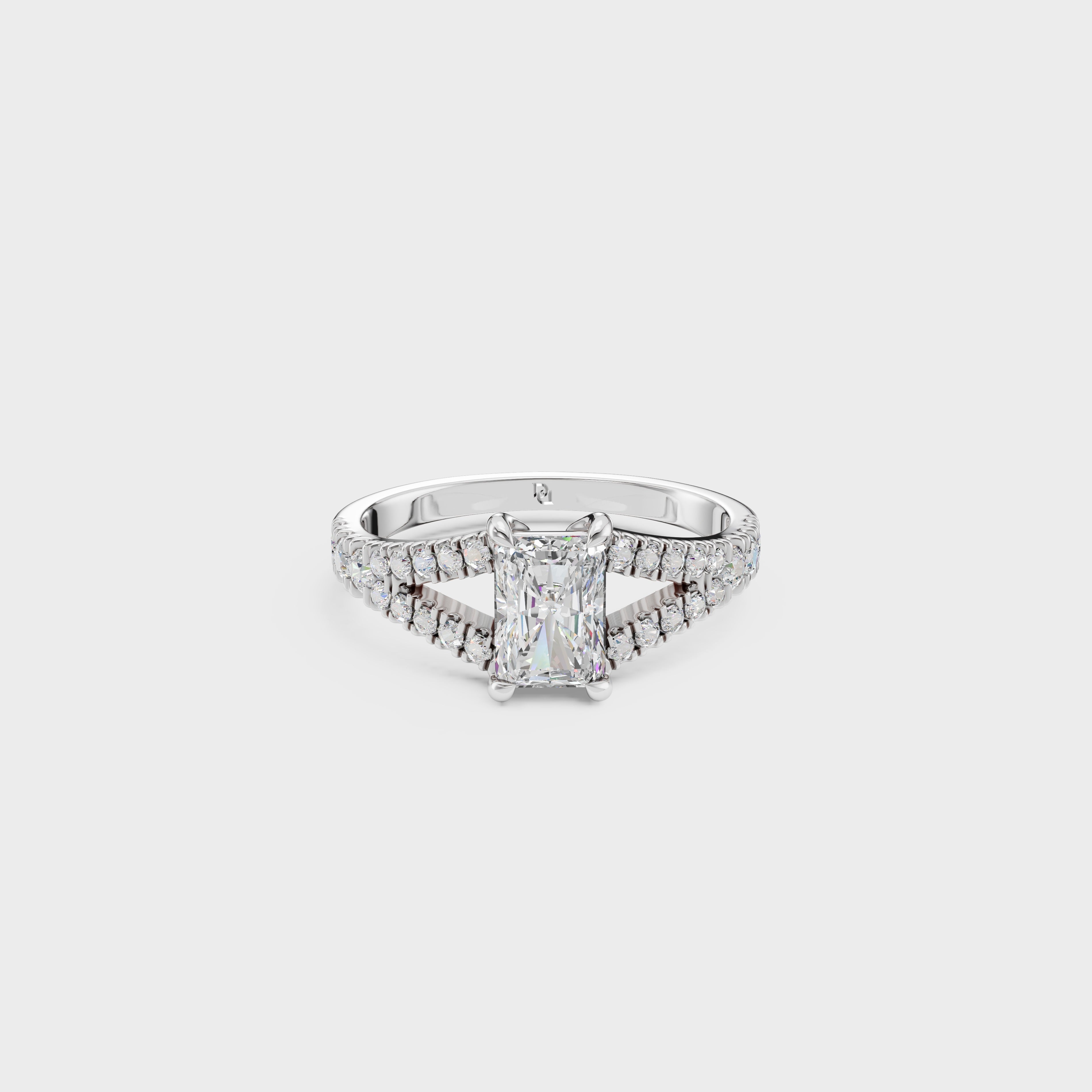 Radiant Cut Double Band Engagement Ring