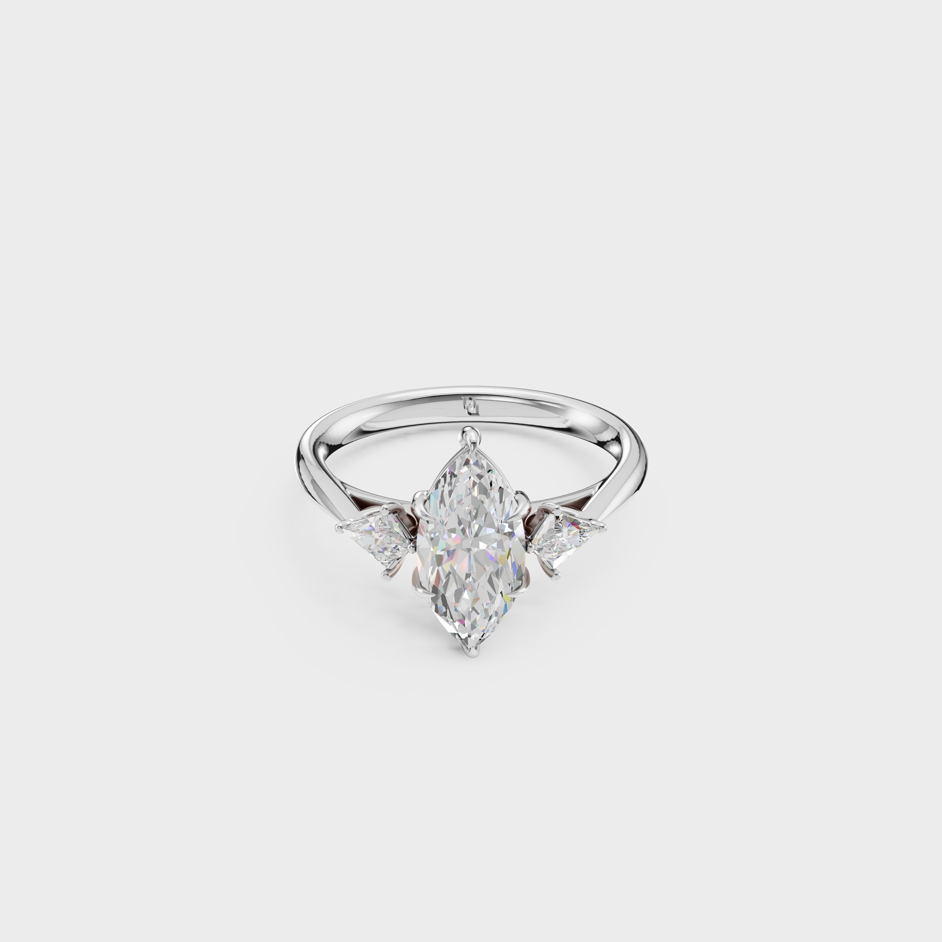 Petite Cometa Perfect Fit Marquise Cut Diamond Engagement Ring