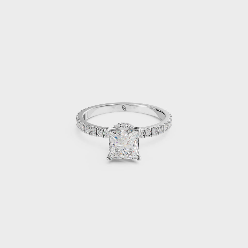 Cathedral Princess Cut Diamond Ring