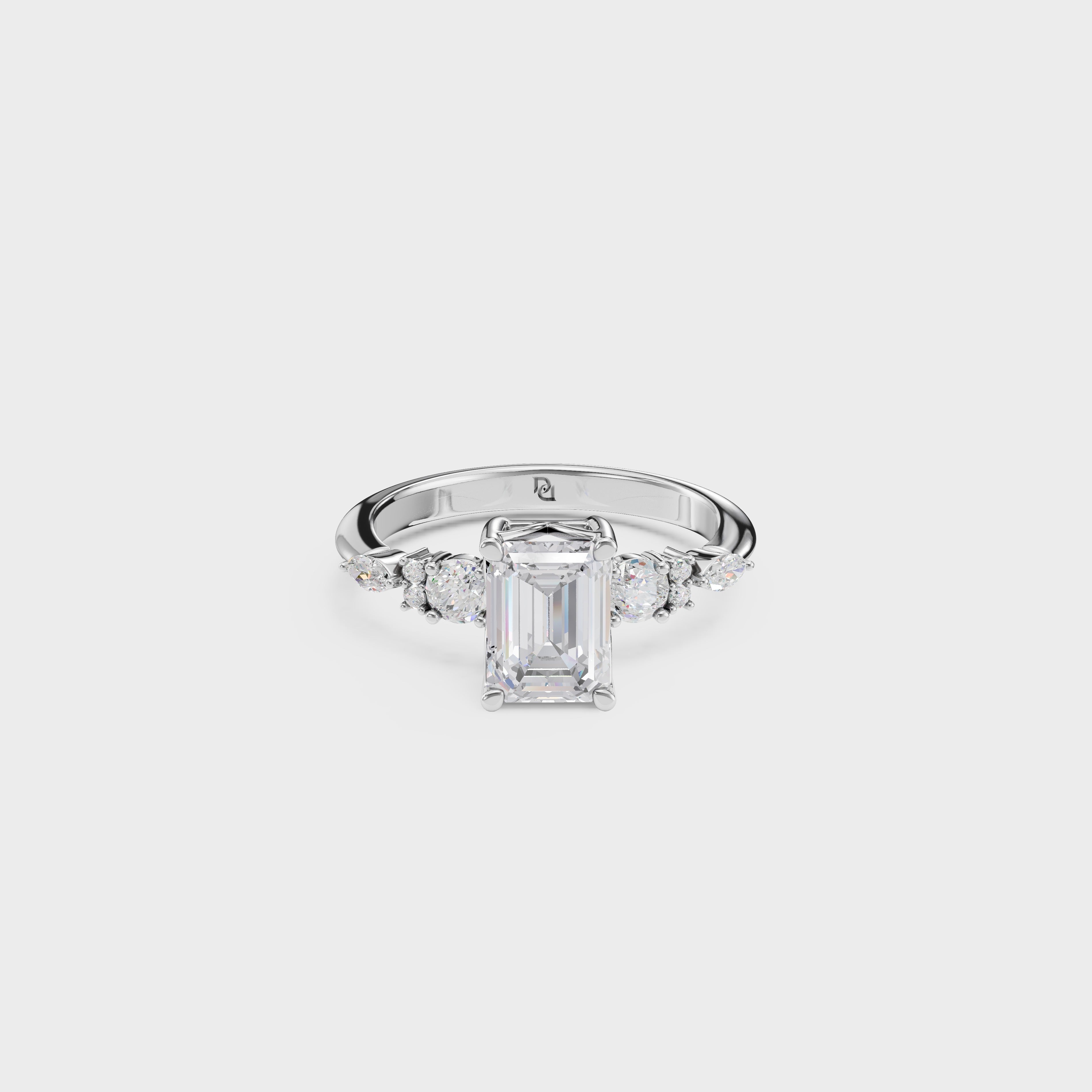 Bespoke Emerald Cut Multi-Stone Diamond Ring