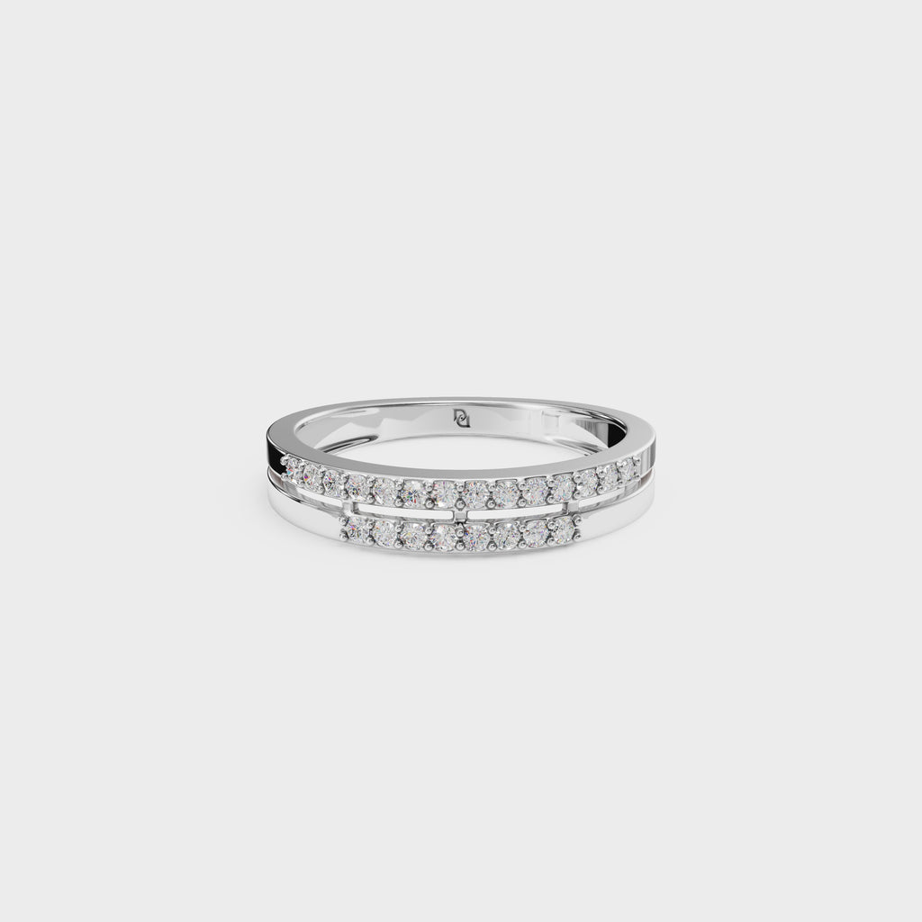 Dual Row Diamond Stacking Ring