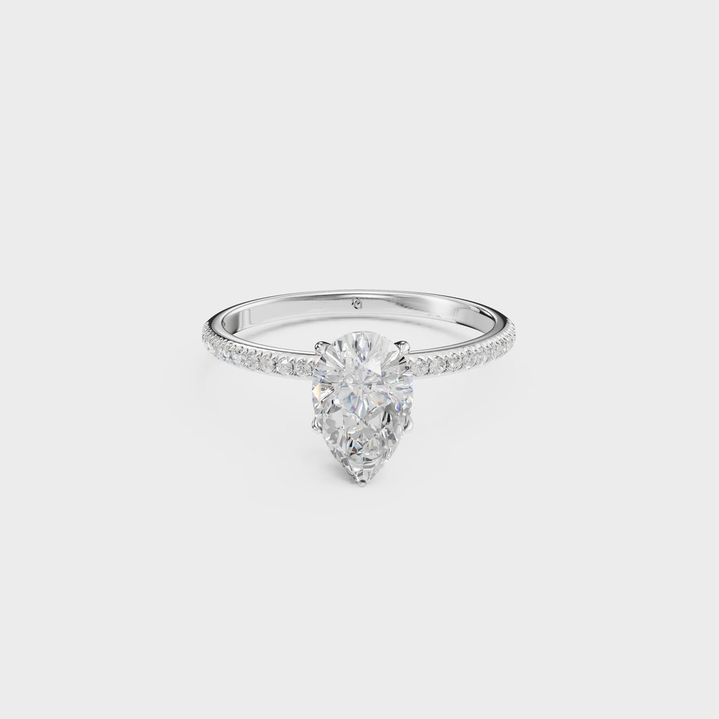 Solitaire Elegance Pear Ring
