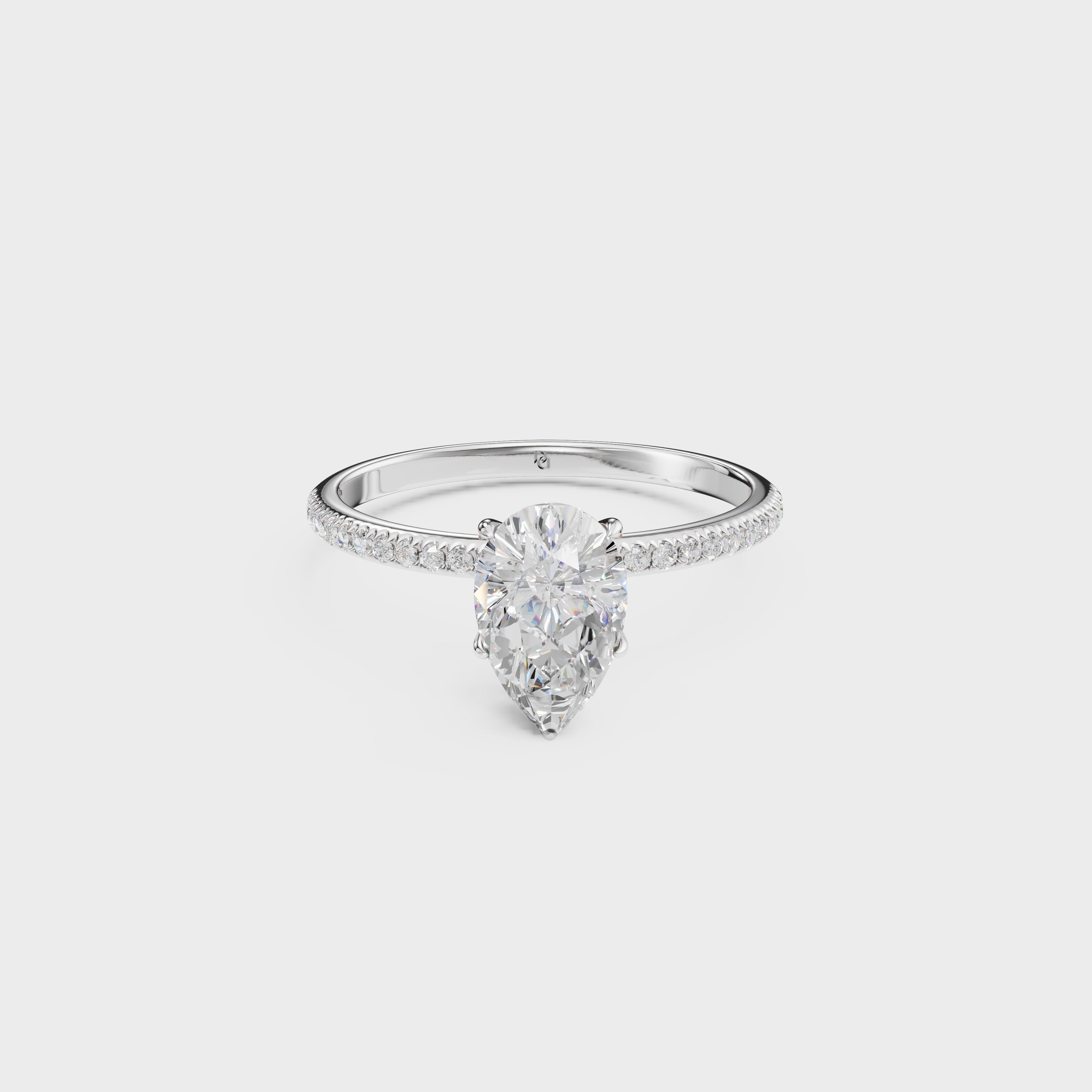 Solitaire Elegance Pear Ring