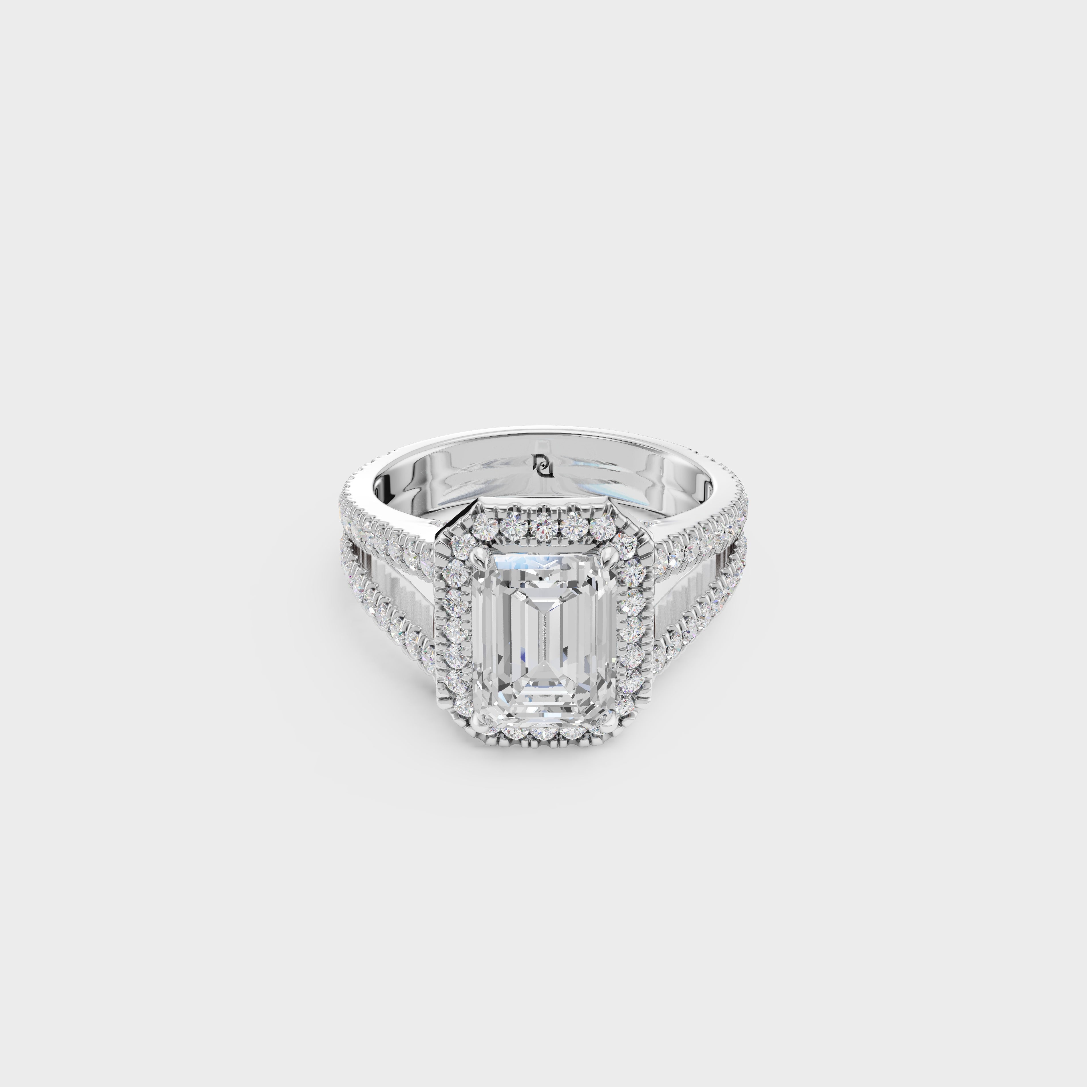 Elegance Emerald Cut Engagement Ring