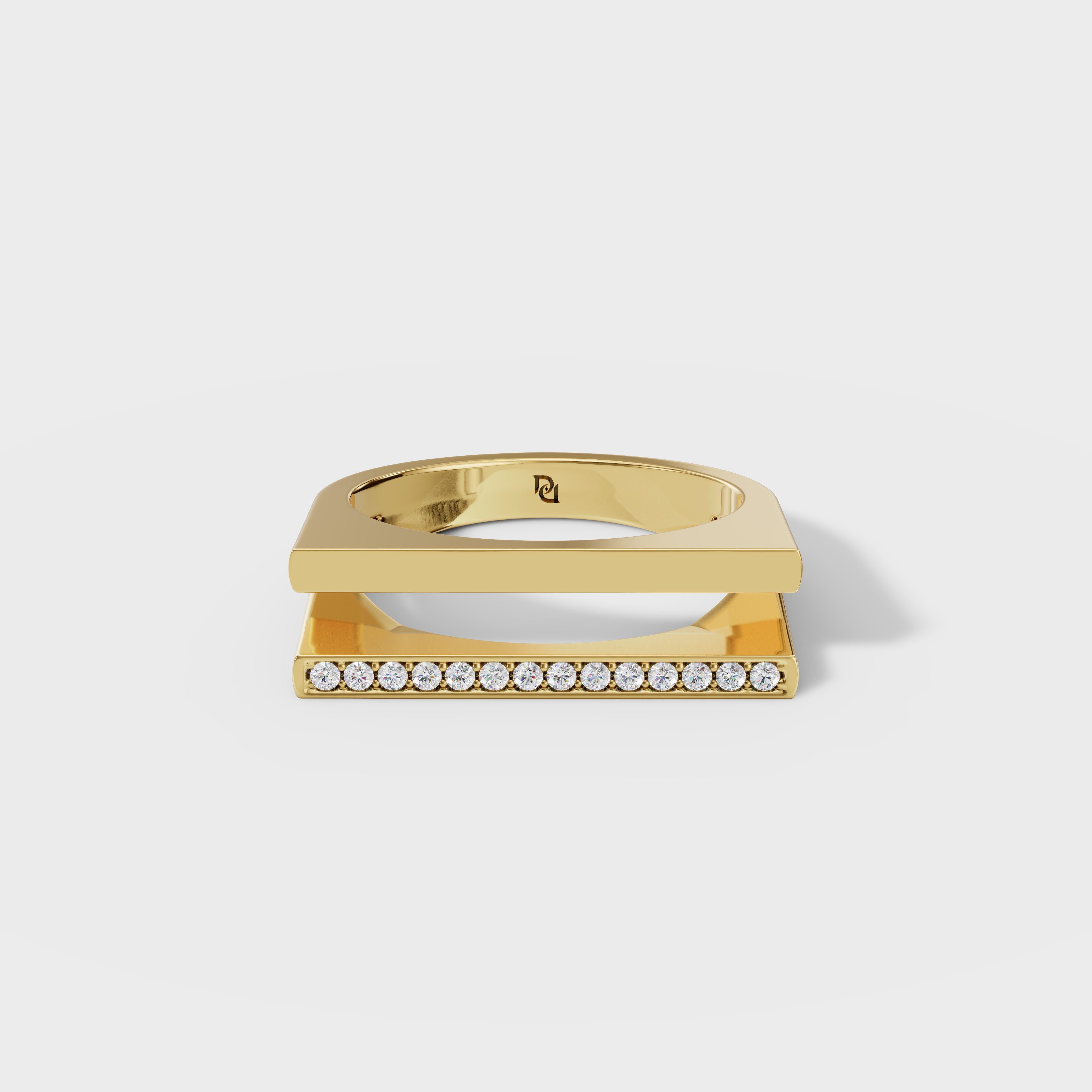 Modern Split Shank Diamond Channel Ring