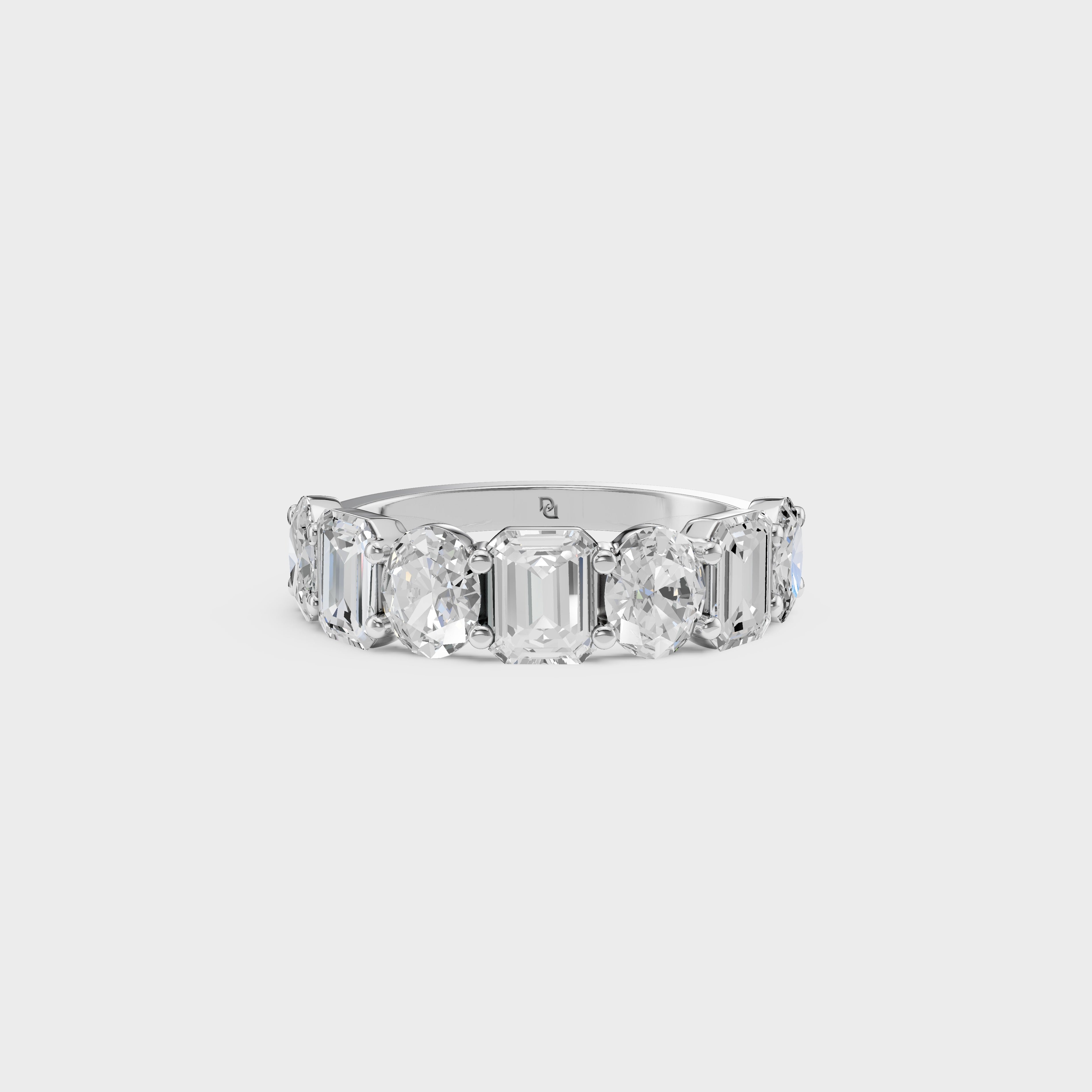 Oval And Emerald Cut Duo Ring