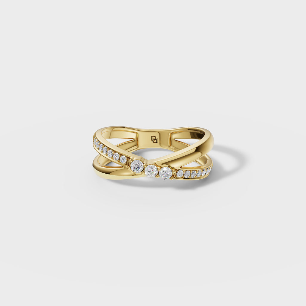 Dual Band Diamond Rose Gold Ring