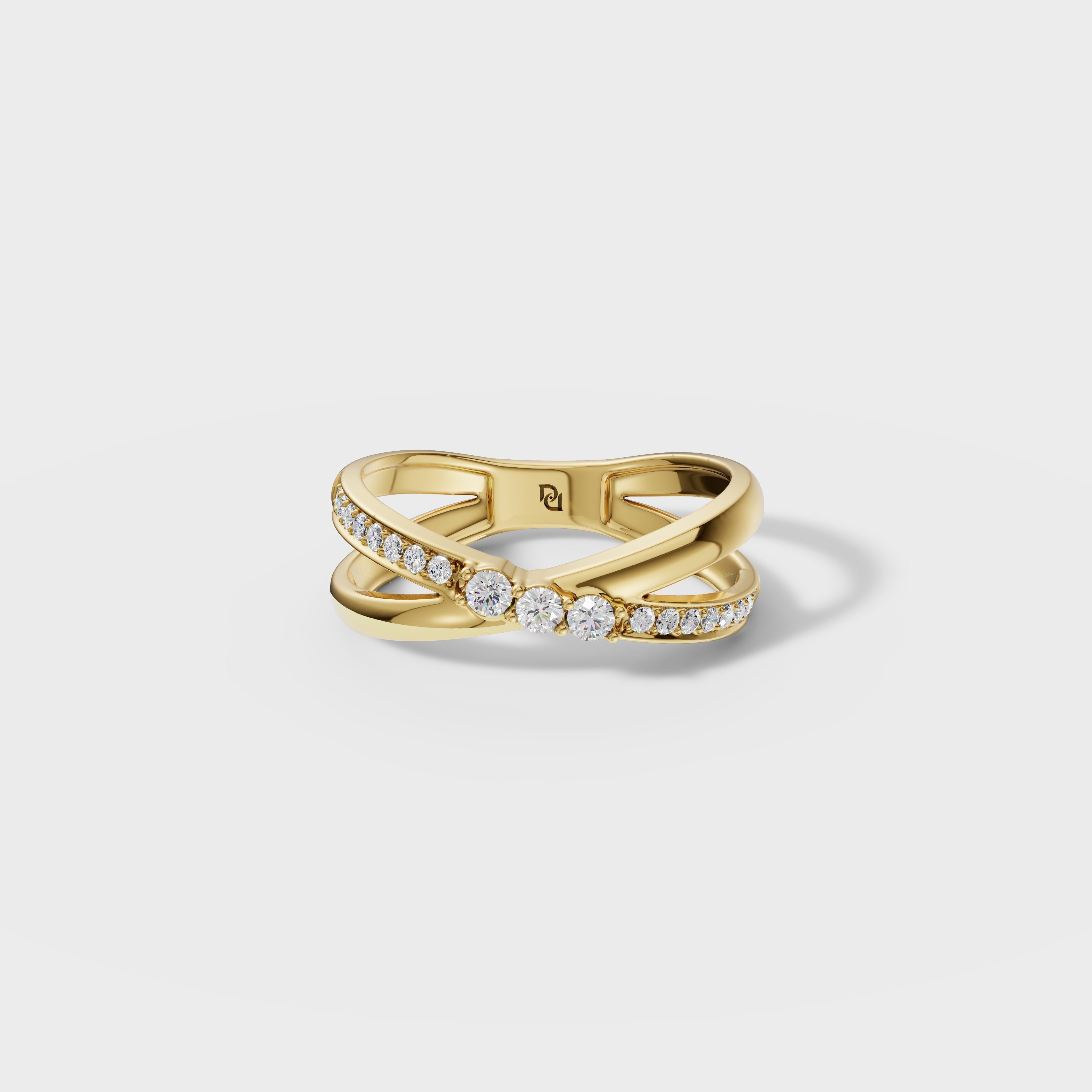 Dual Band Diamond Rose Gold Ring