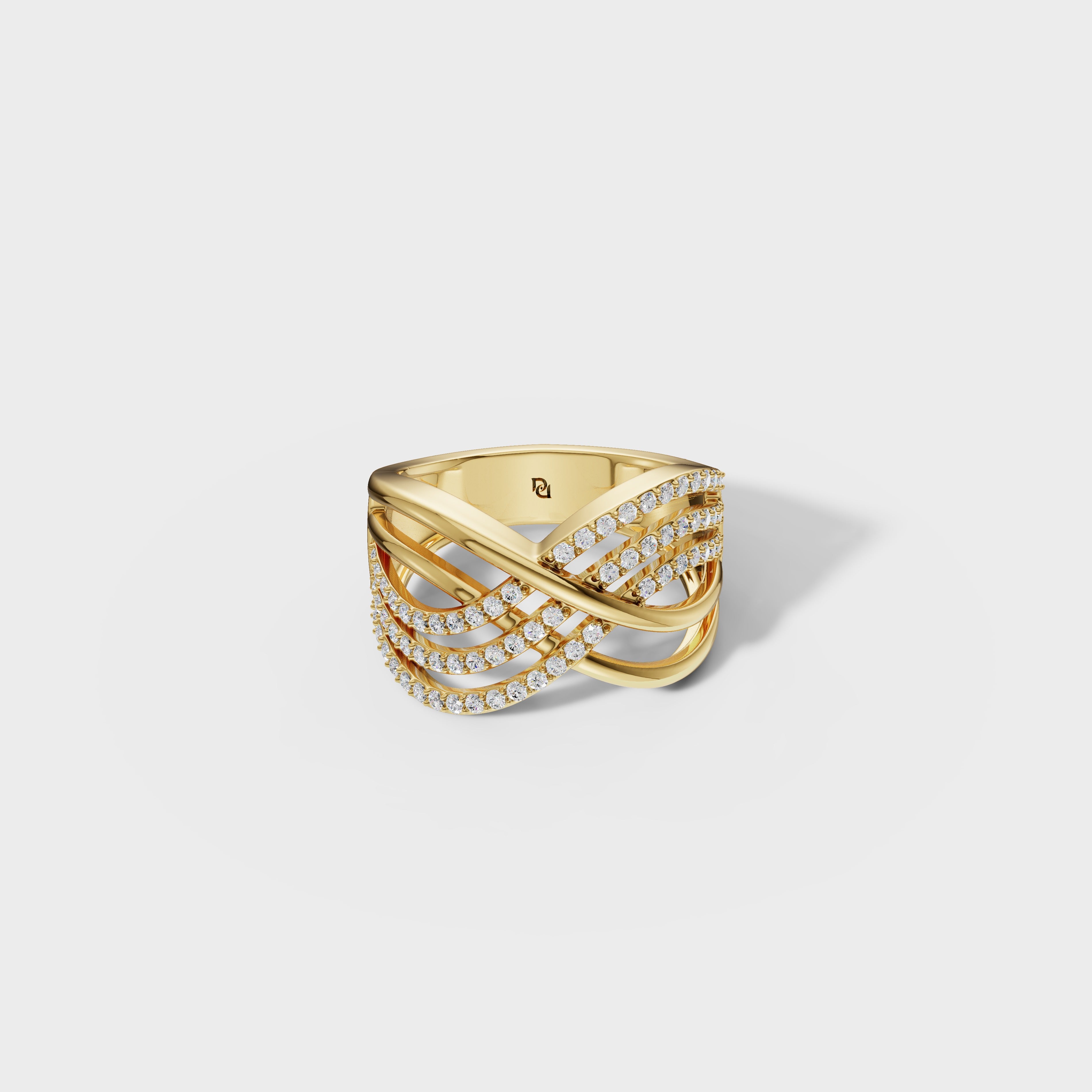 Modern Multi-Strand Diamond Ring