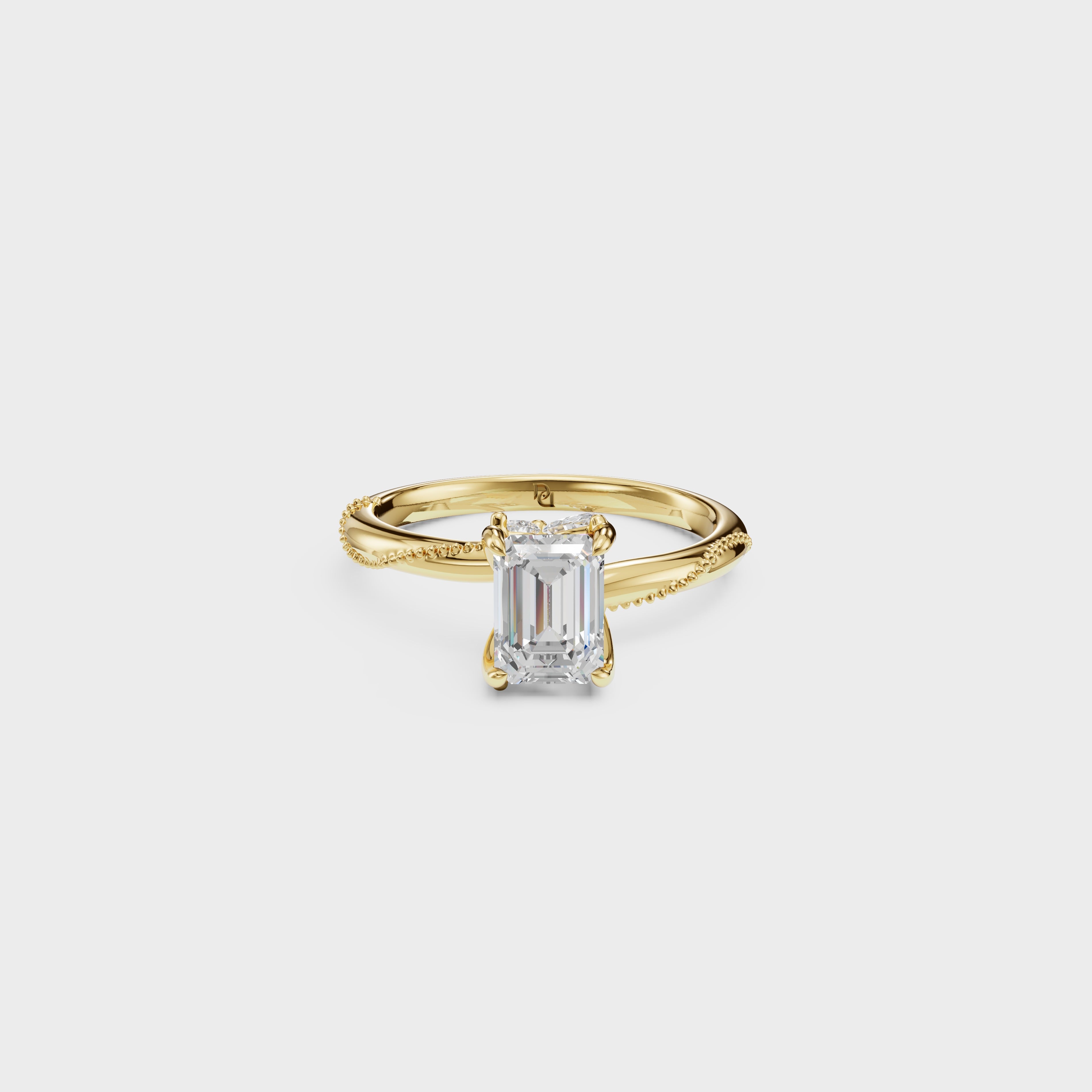 Emerald Cut Crossover Engagement Ring