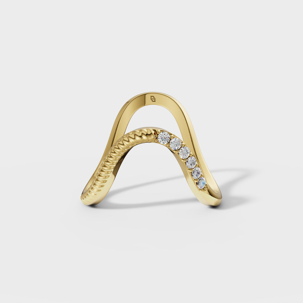 Curved Round Diamond Band
