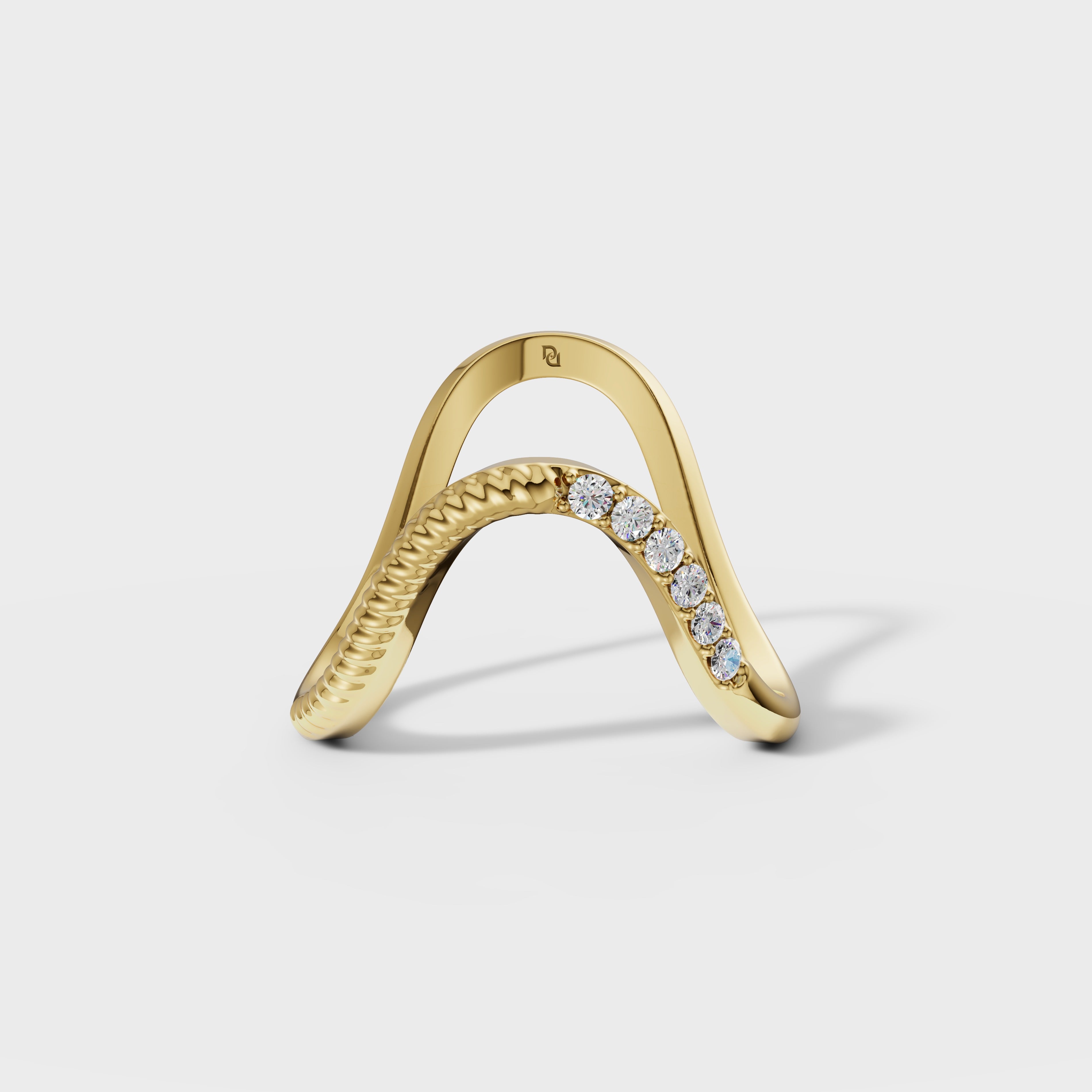 Curved Round Diamond Band