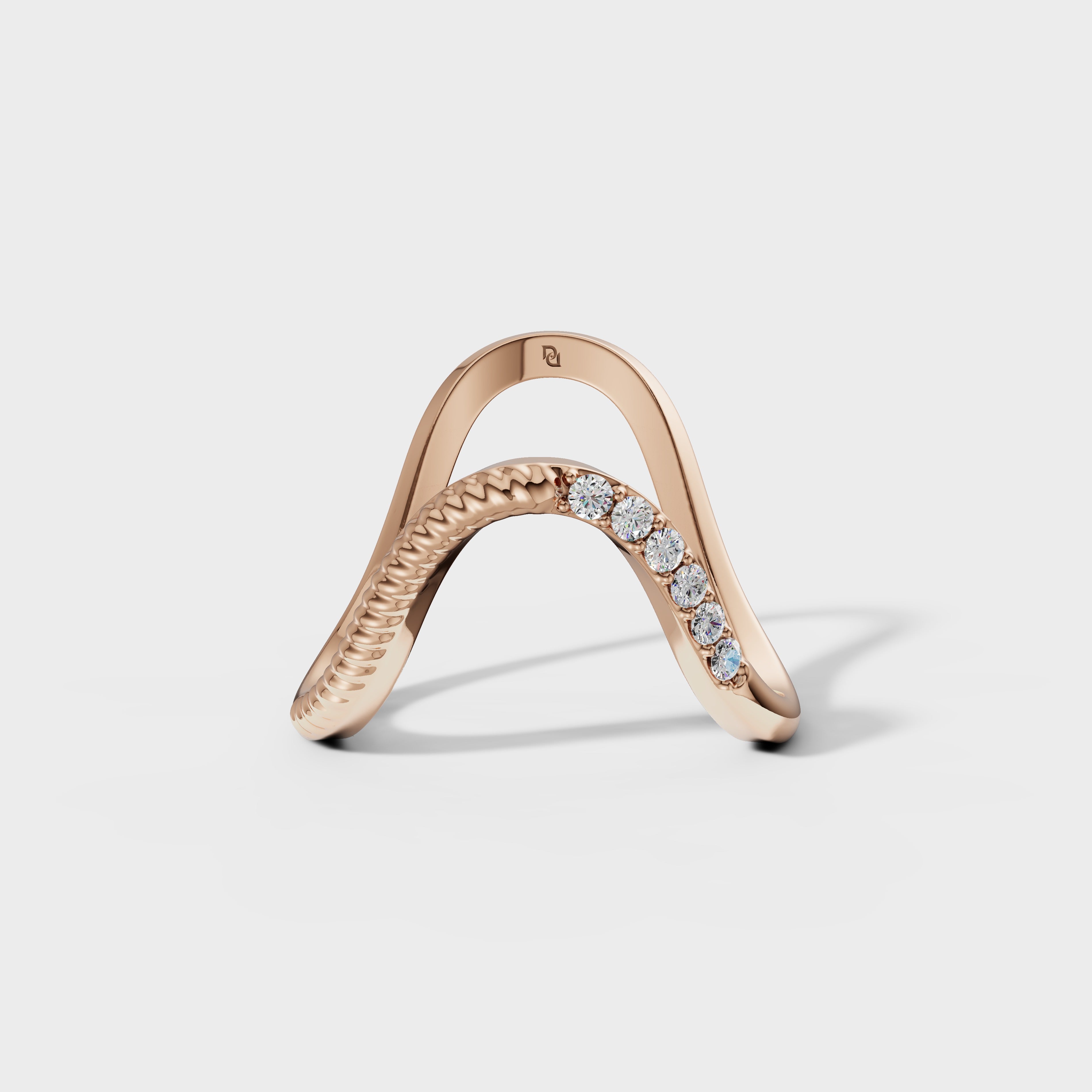 Curved Round Diamond Band