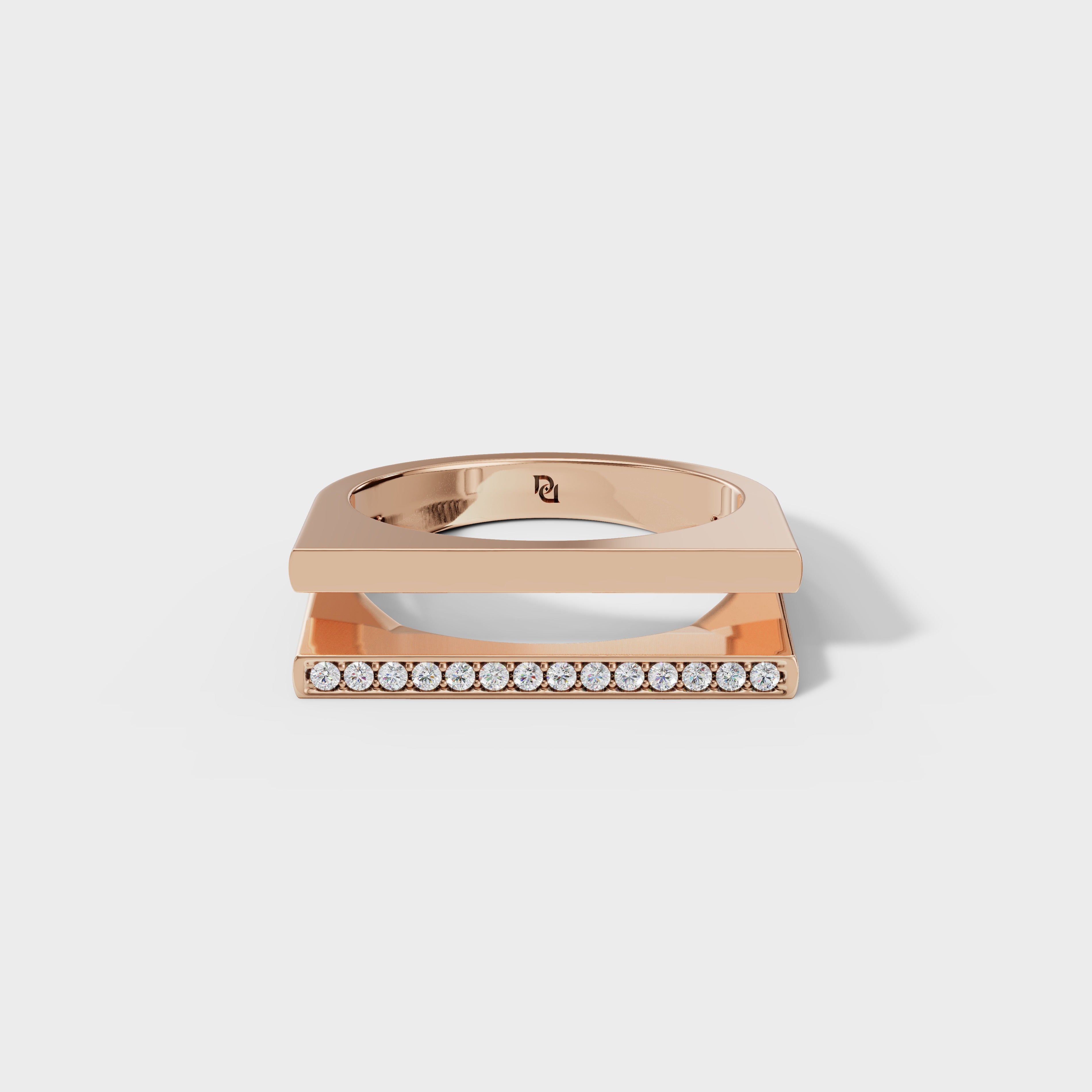 Modern Split Shank Diamond Channel Ring