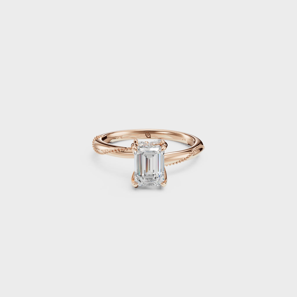 Emerald Cut Crossover Engagement Ring