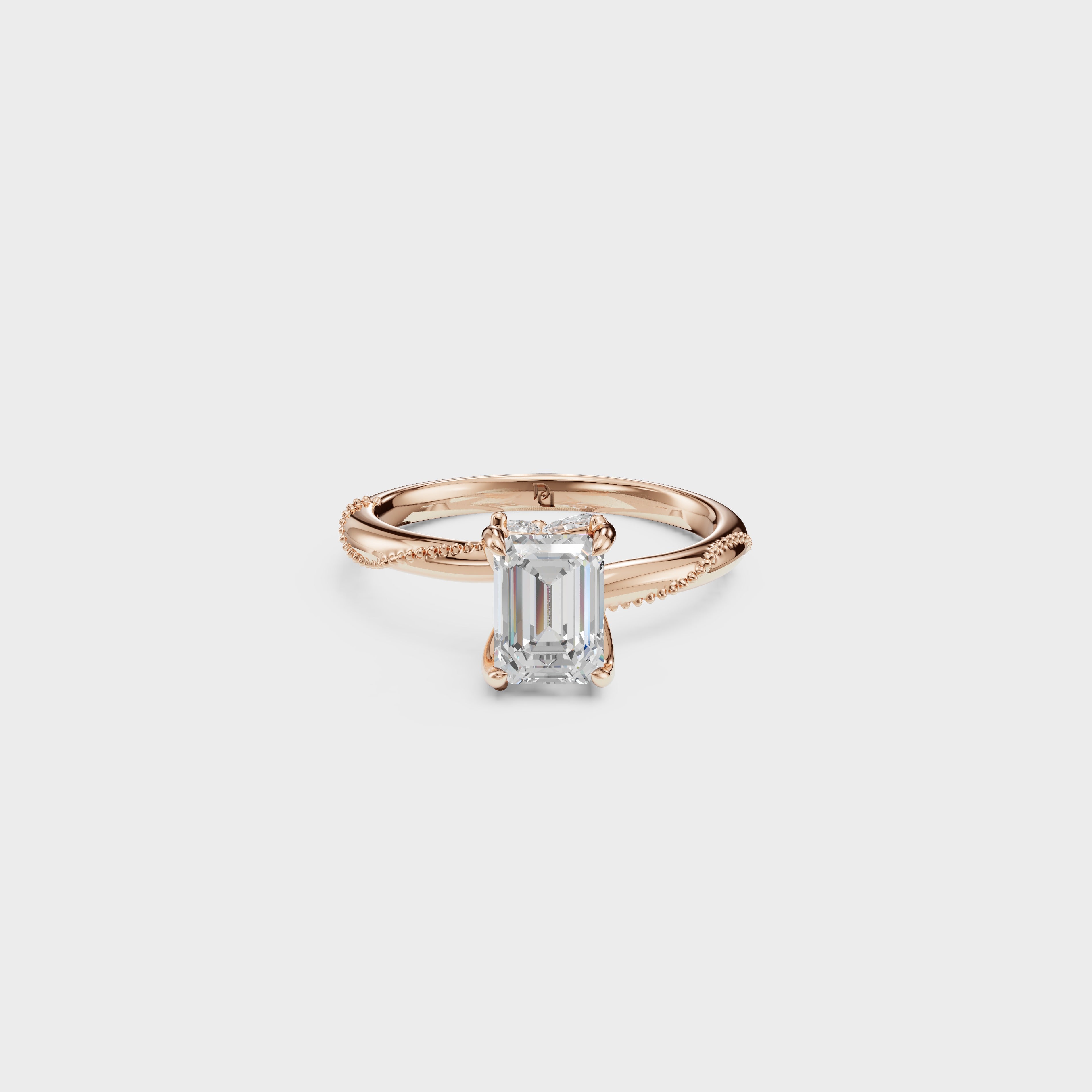 Emerald Cut Crossover Engagement Ring