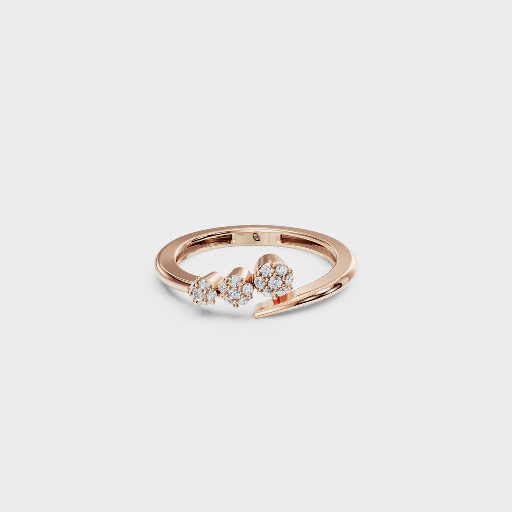 Modern Diamond Cluster Open Ring