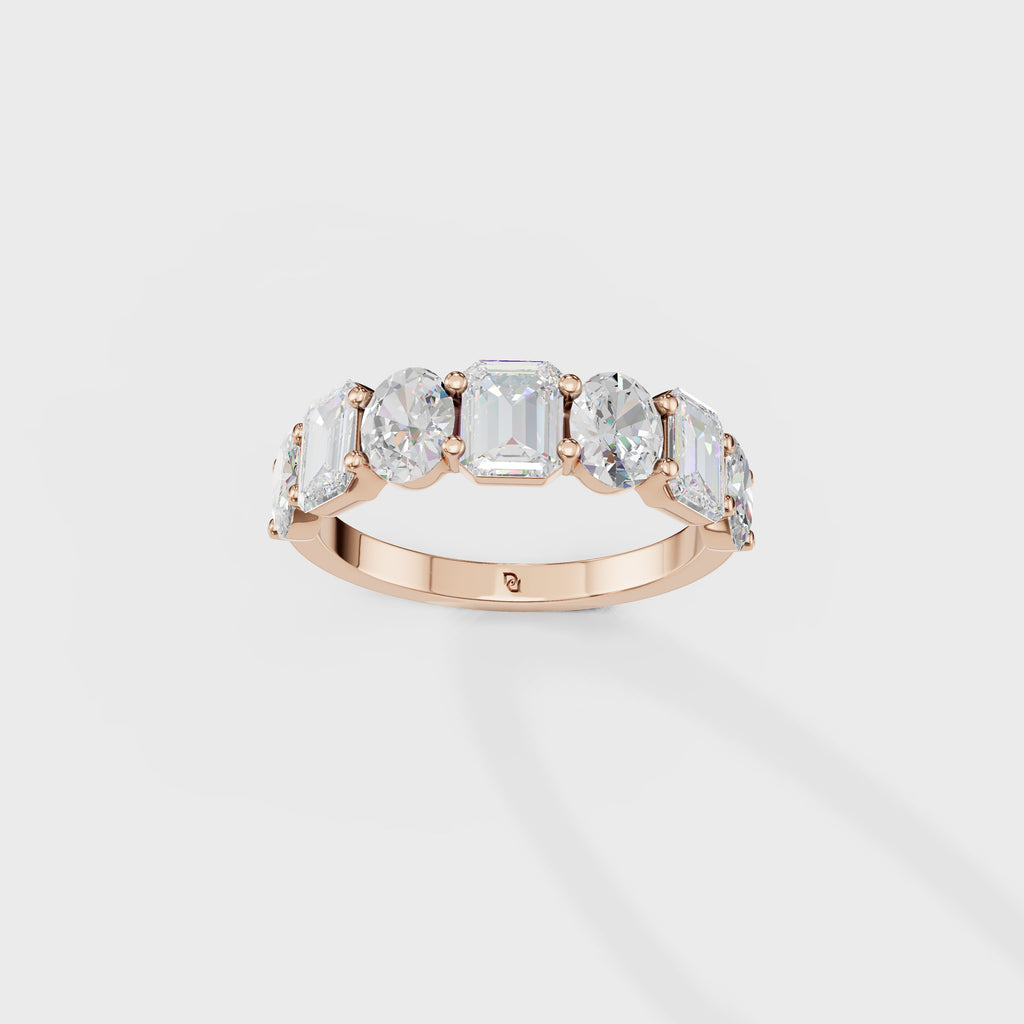 Oval And Emerald Cut Duo Ring