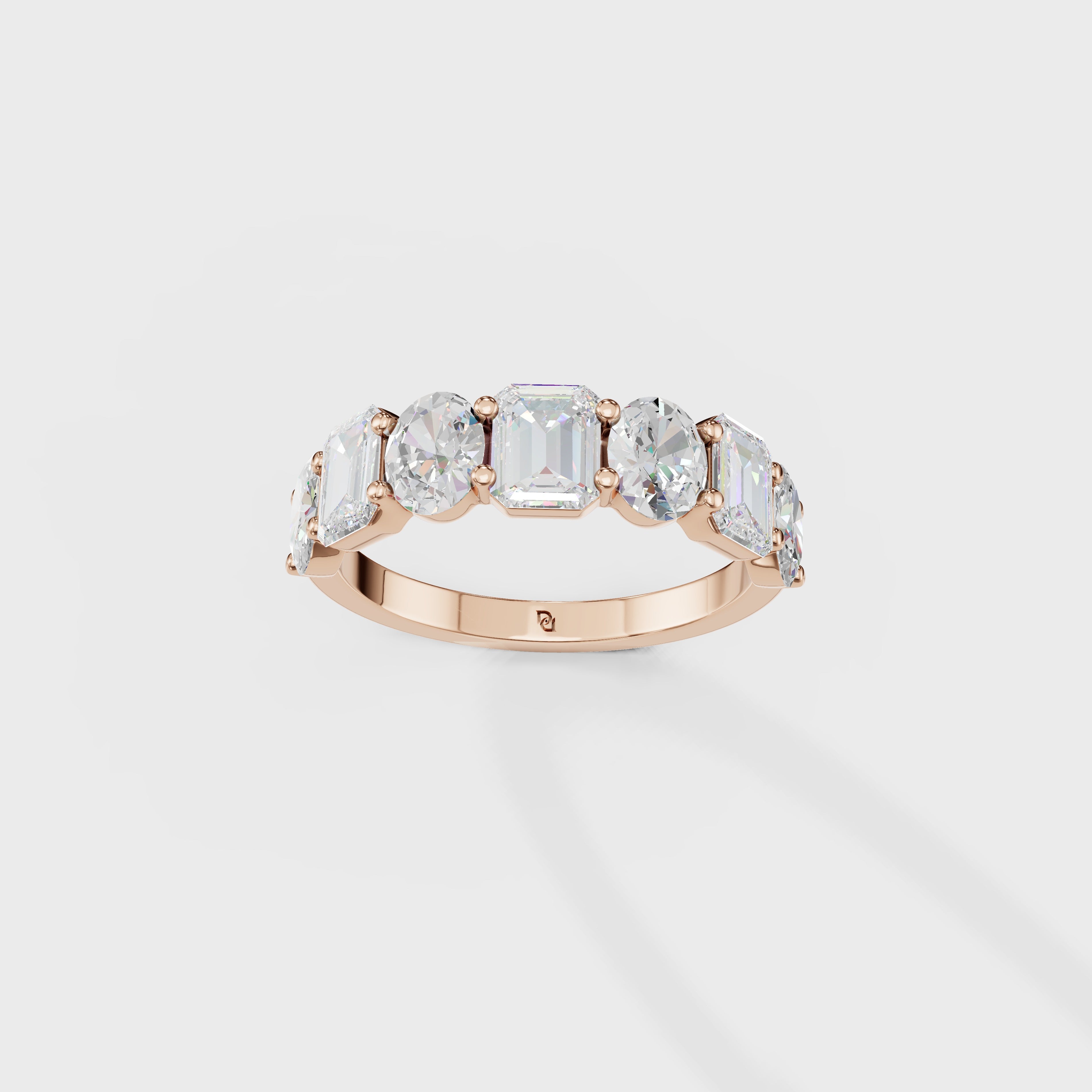 Oval And Emerald Cut Duo Ring