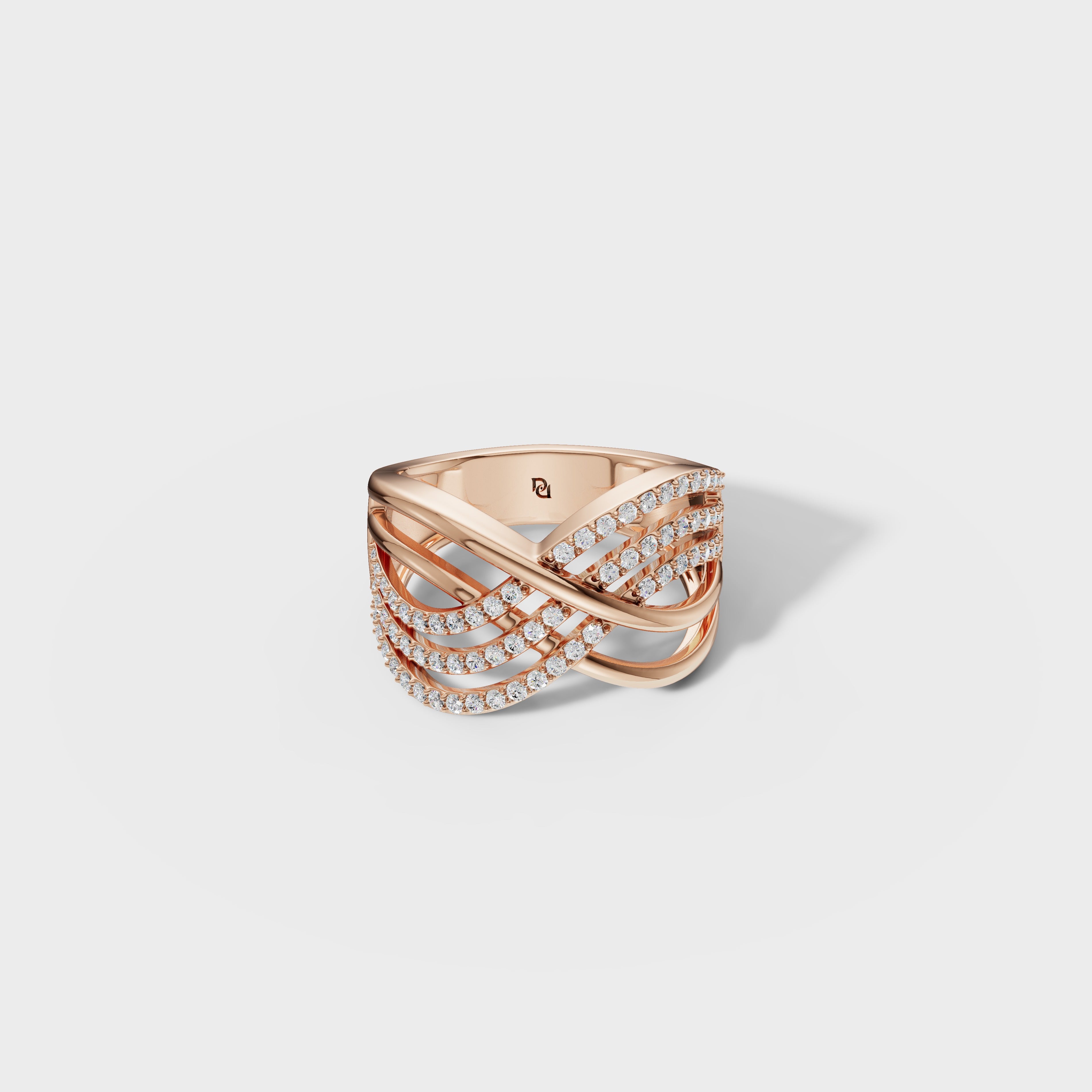 Modern Multi-Strand Diamond Ring
