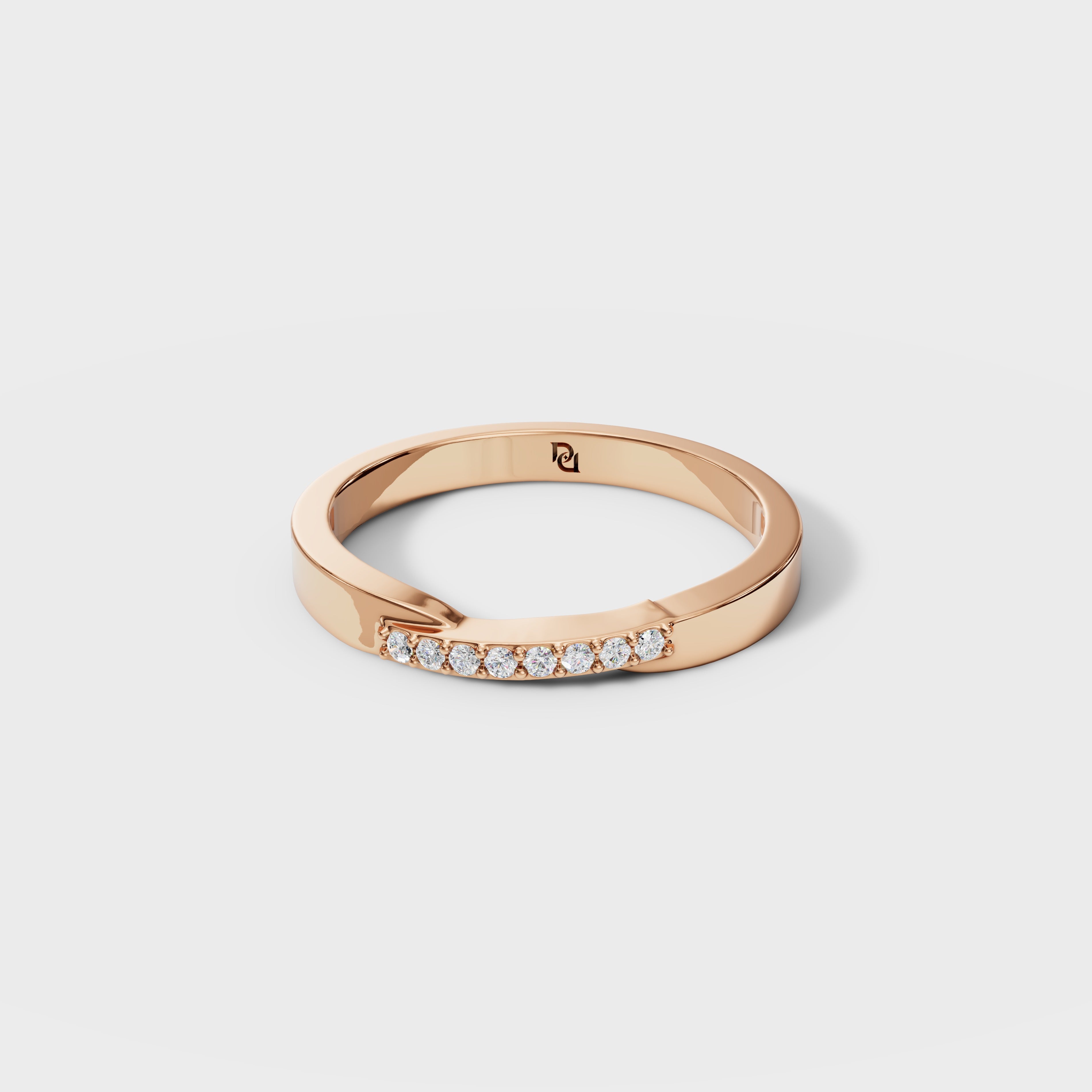 Modern Seven Stone Diamond Wedding Band