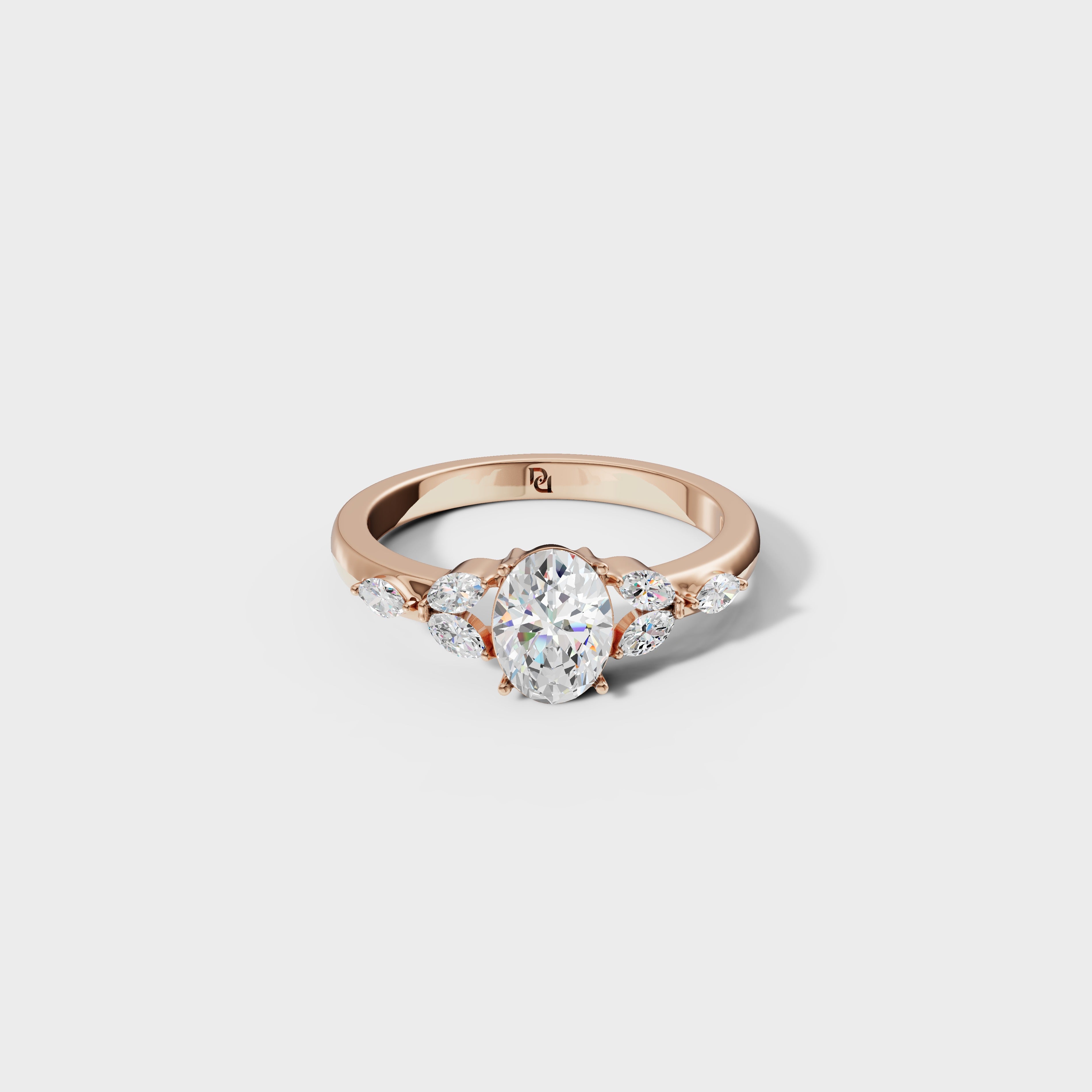 Petal Whisper Oval Ring
