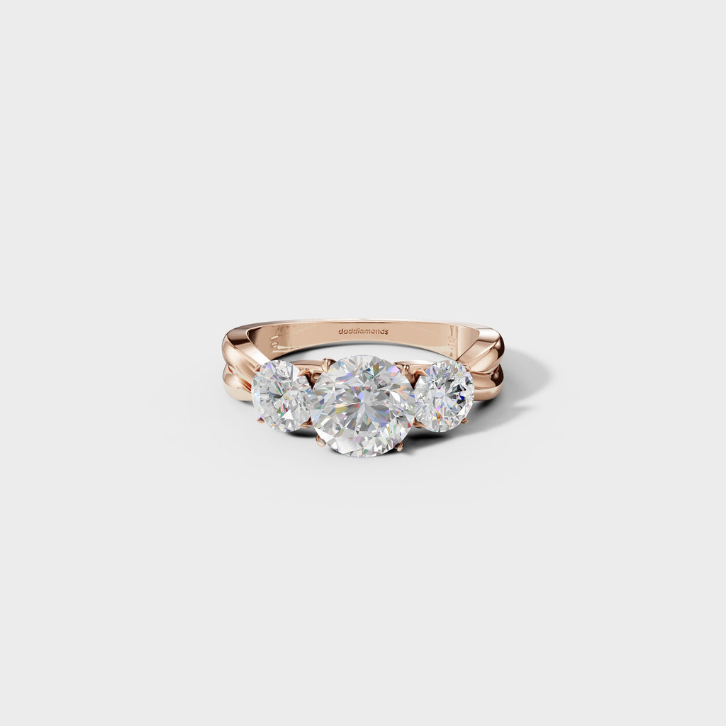 Classic Round Diamond Trilogy Ring
