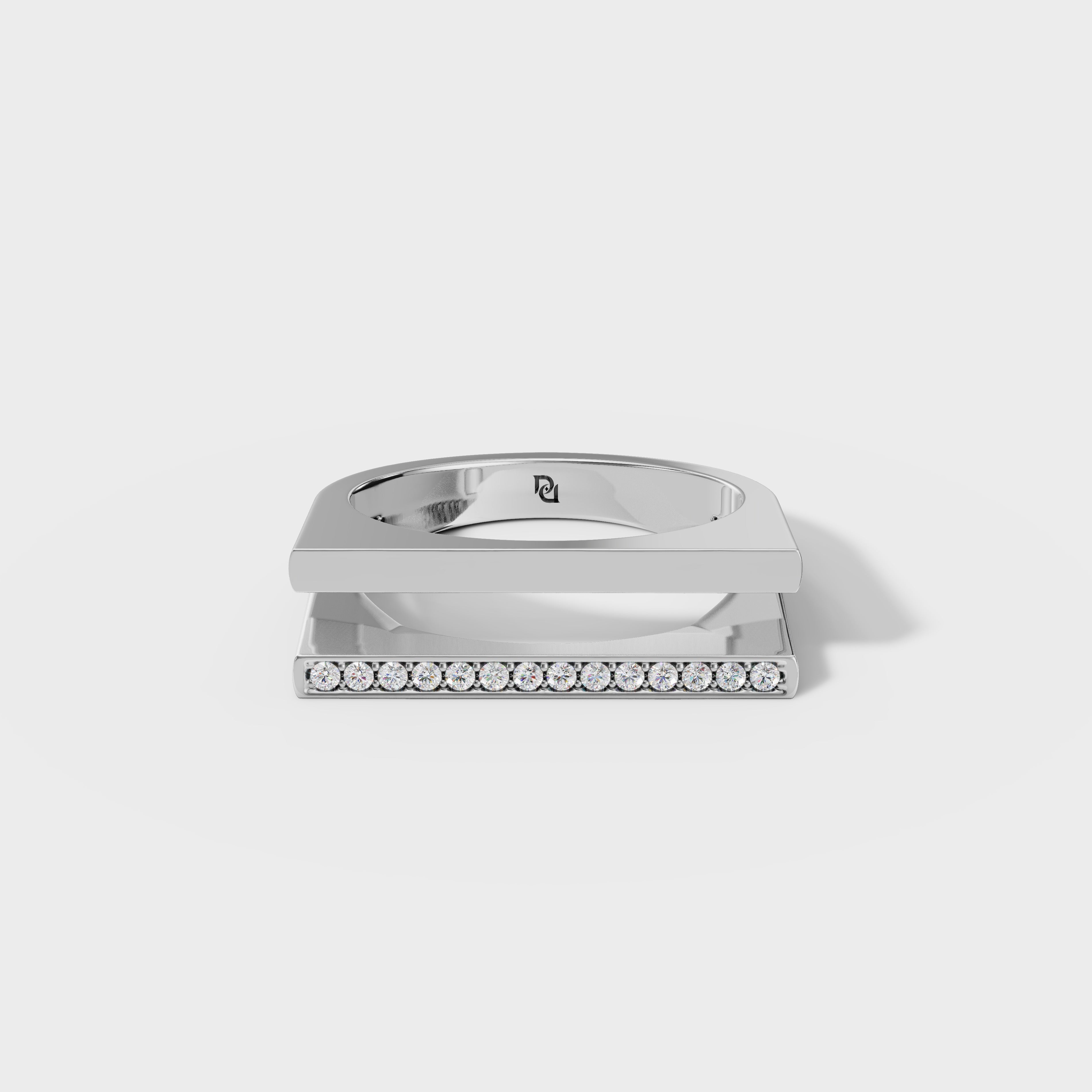 Modern Split Shank Diamond Channel Ring
