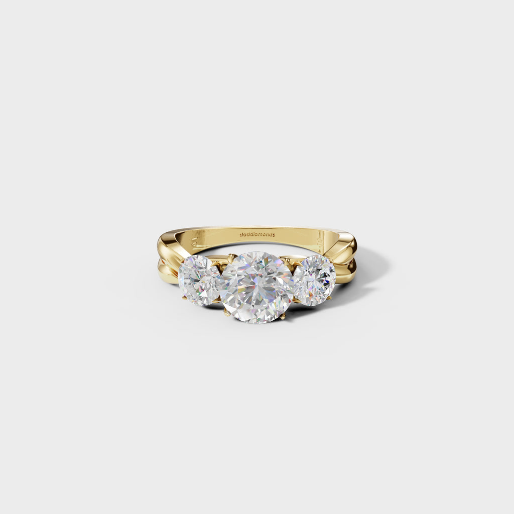 Classic Round Diamond Trilogy Ring