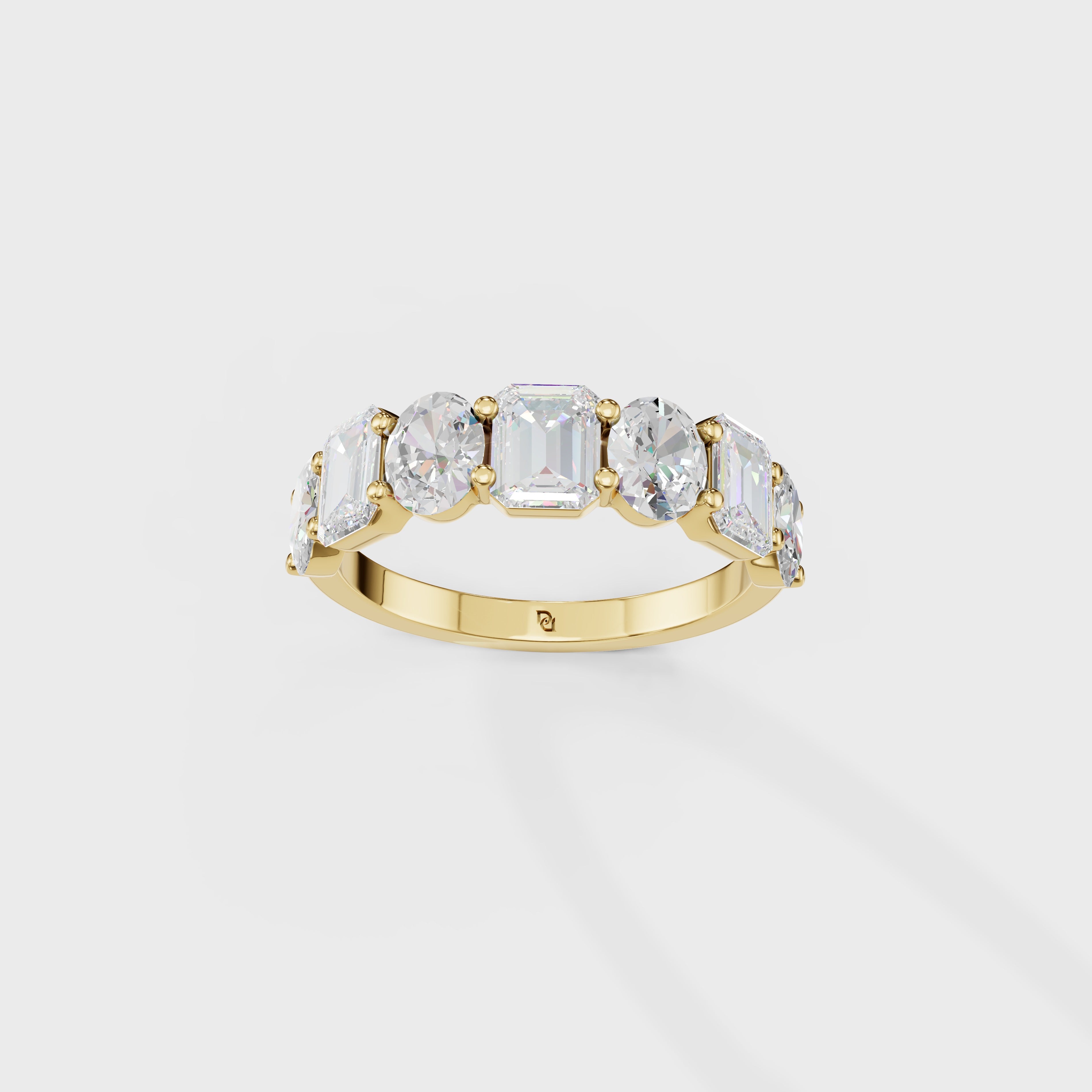 Oval And Emerald Cut Duo Ring