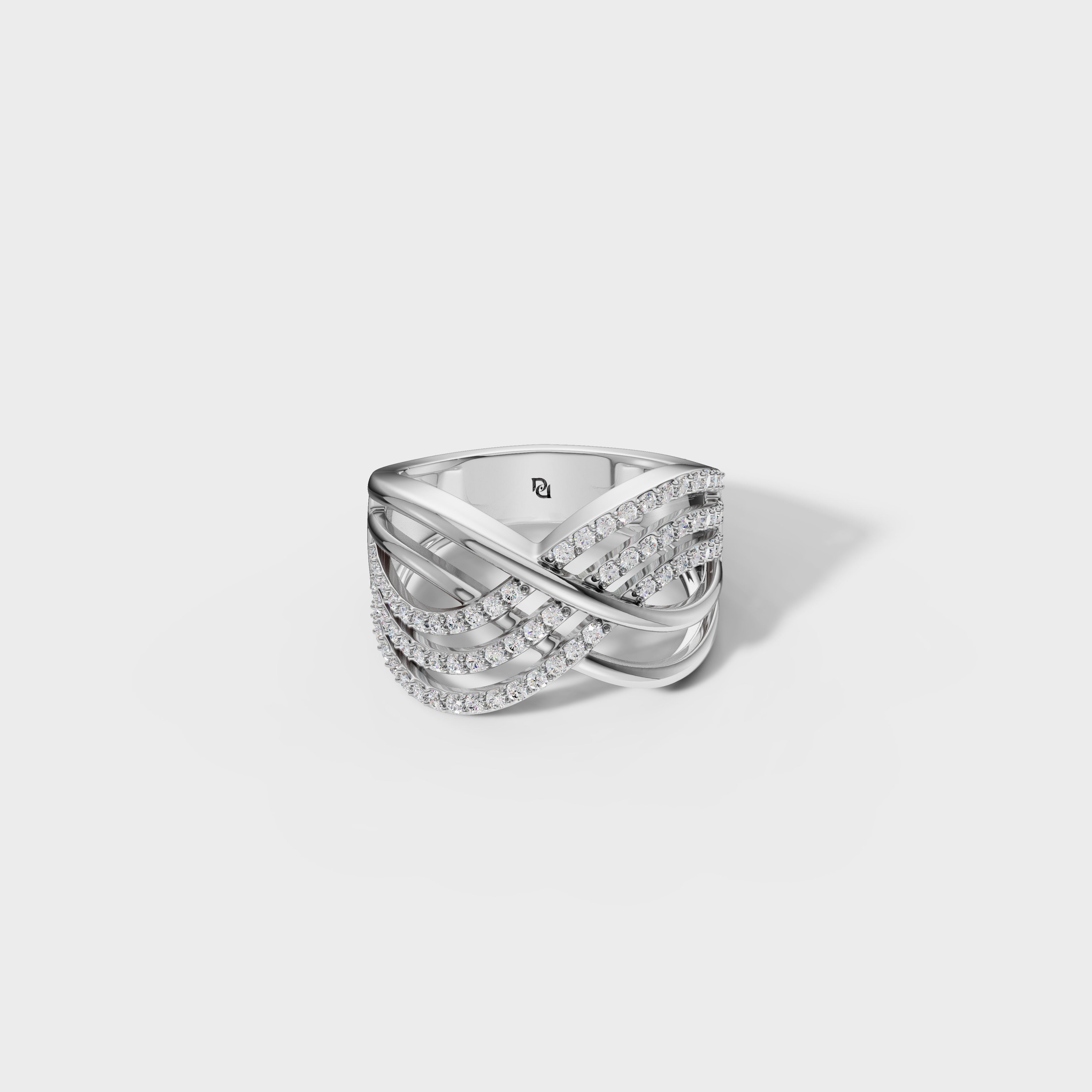 Modern Multi-Strand Diamond Ring