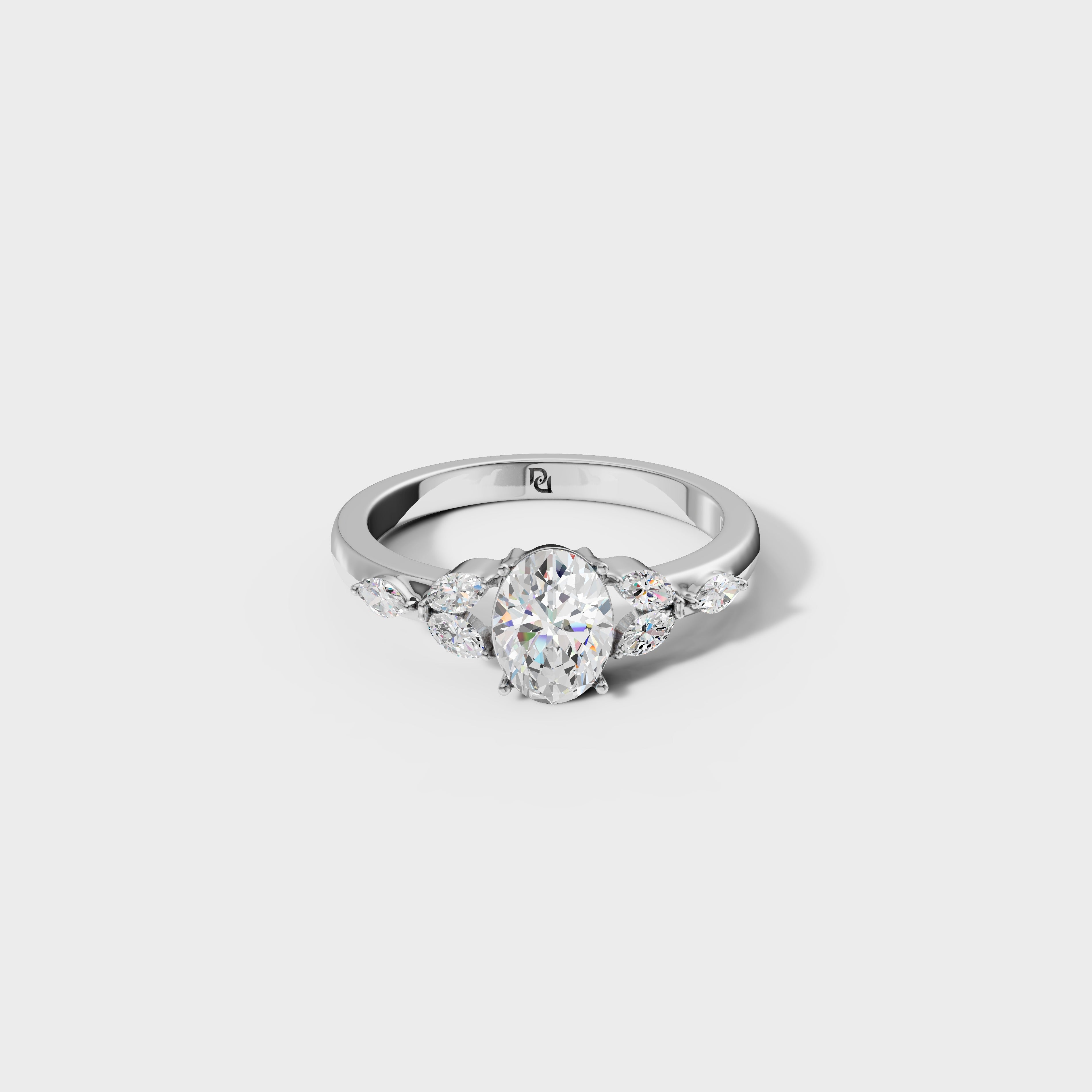 Petal Whisper Oval Ring