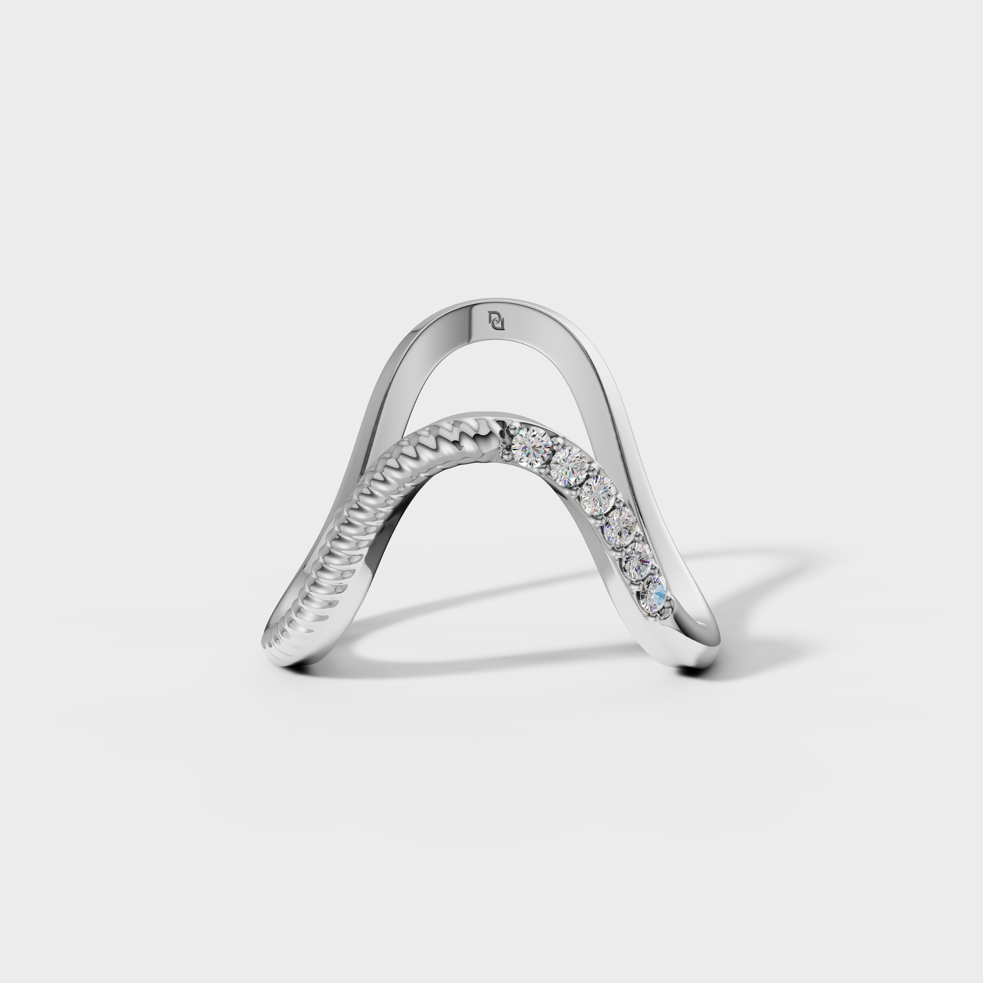 Curved Round Diamond Band