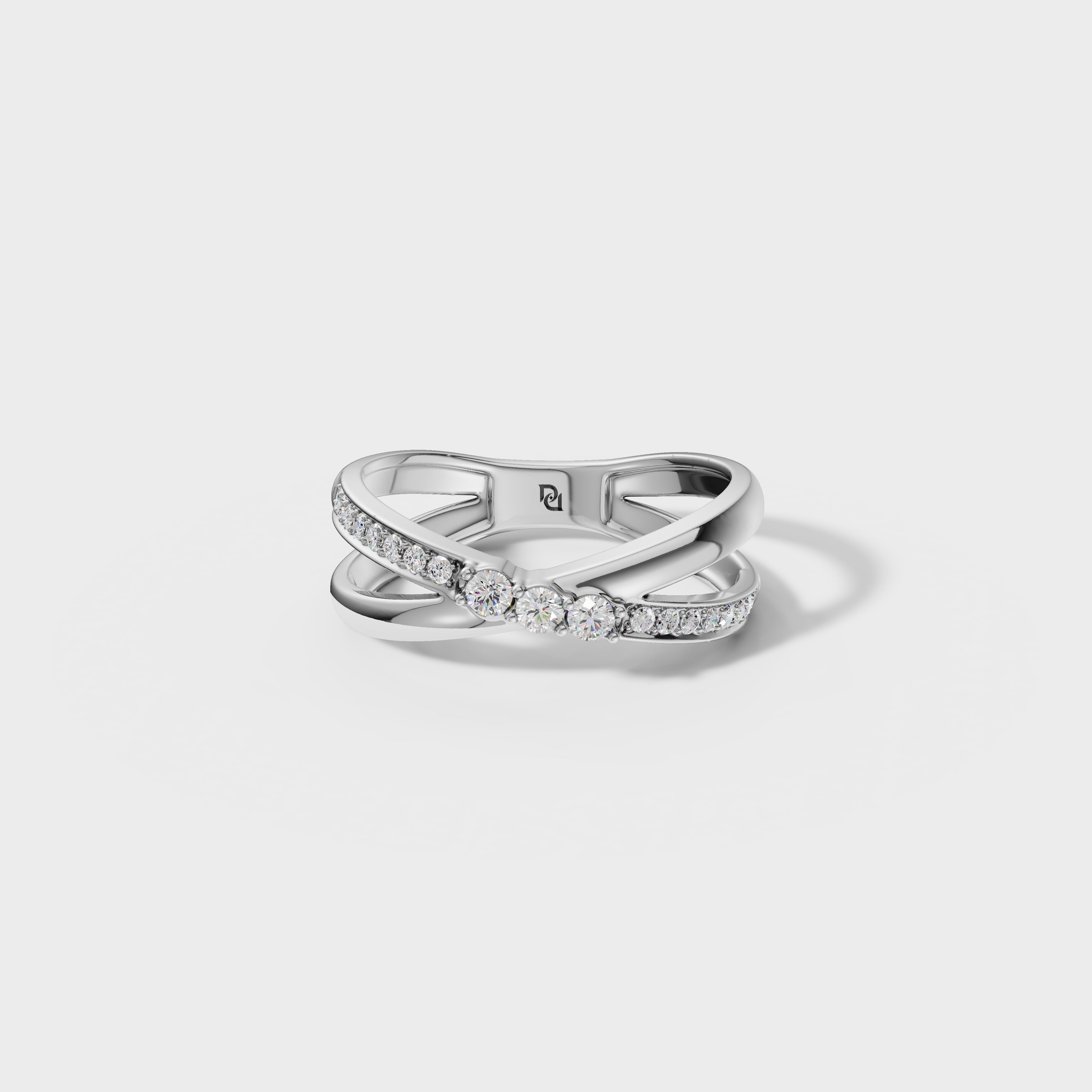 Dual Band Diamond Rose Gold Ring