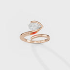 Curved Bypass Pear Ring