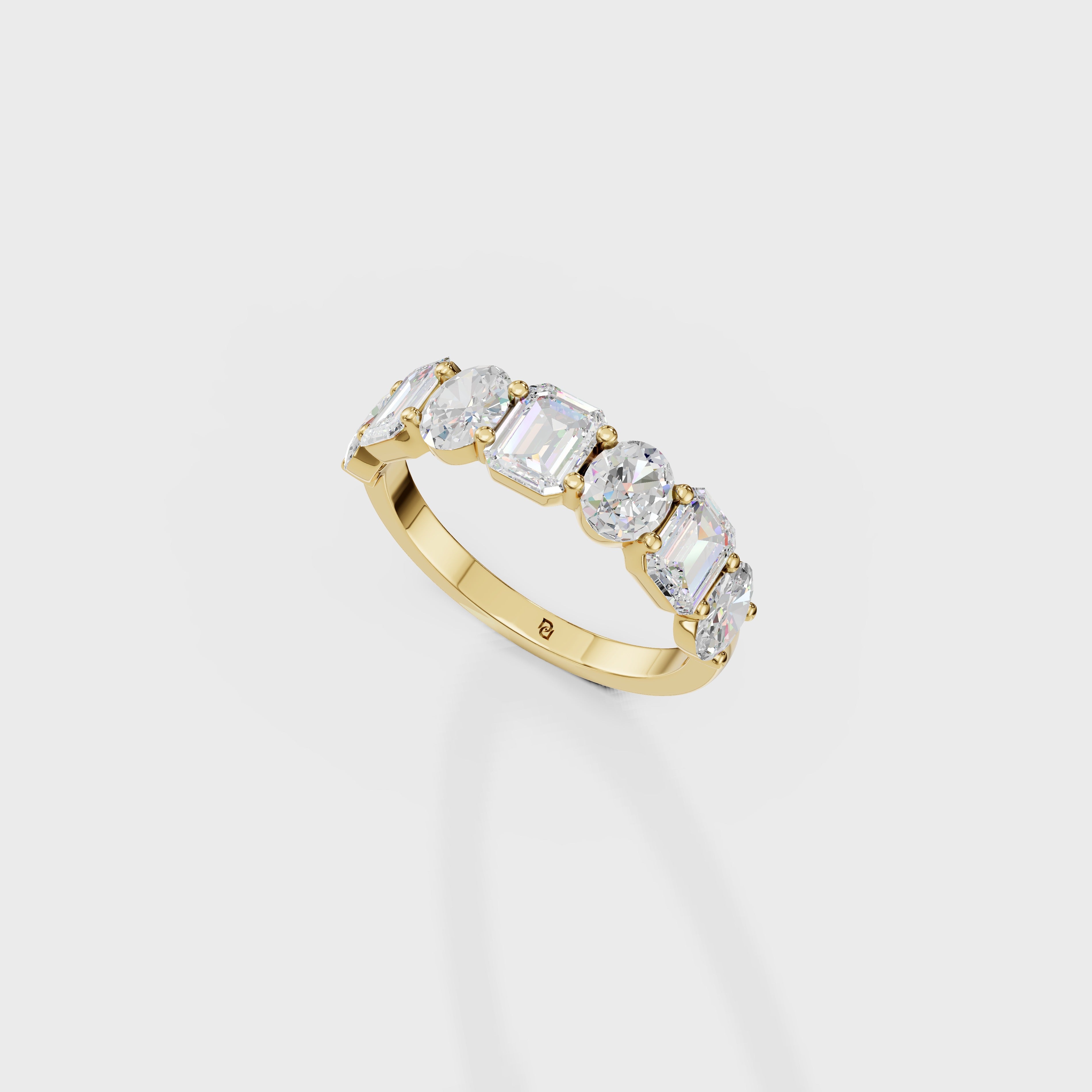 Oval And Emerald Cut Duo Ring