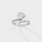 Curved Bypass Pear Ring