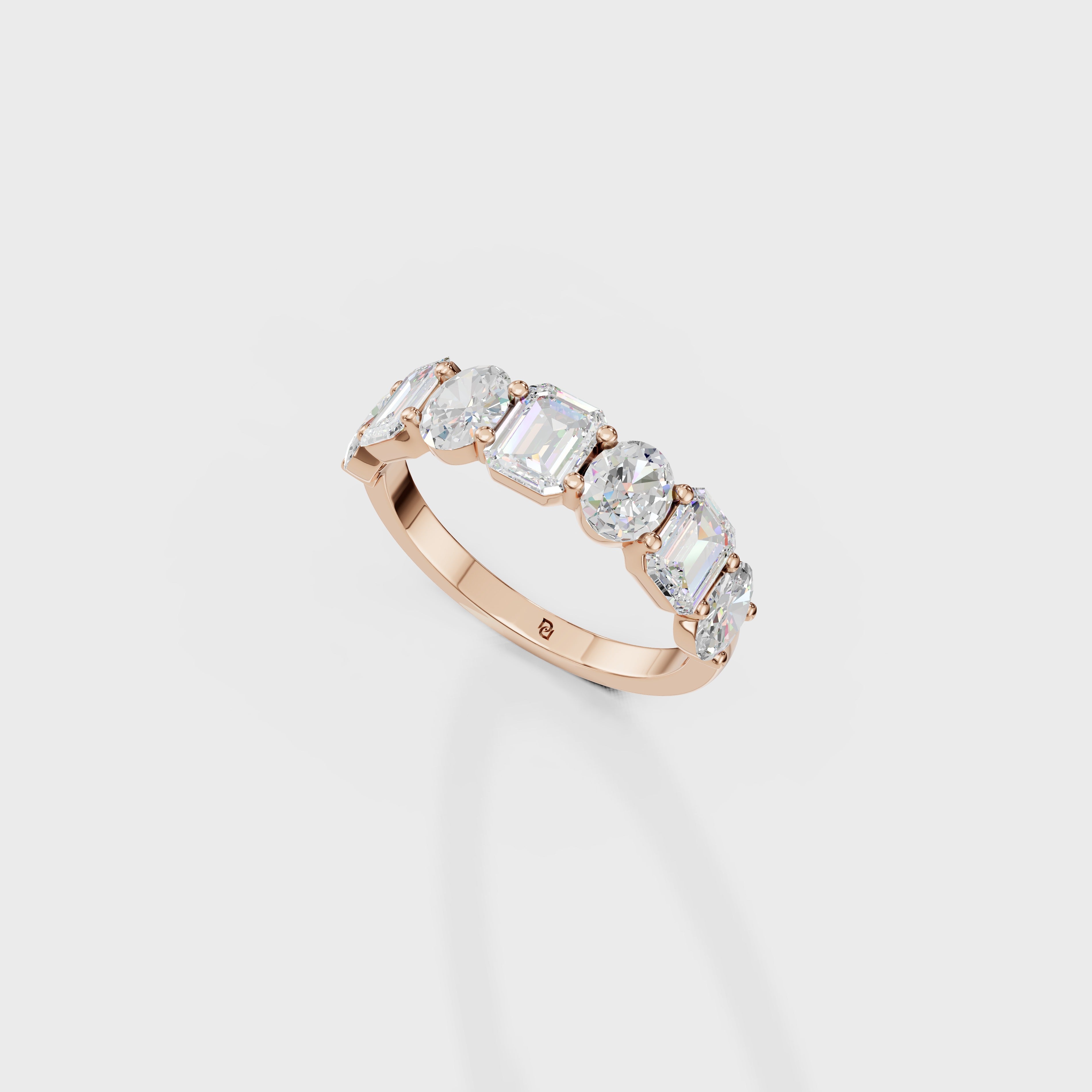 Oval And Emerald Cut Duo Ring