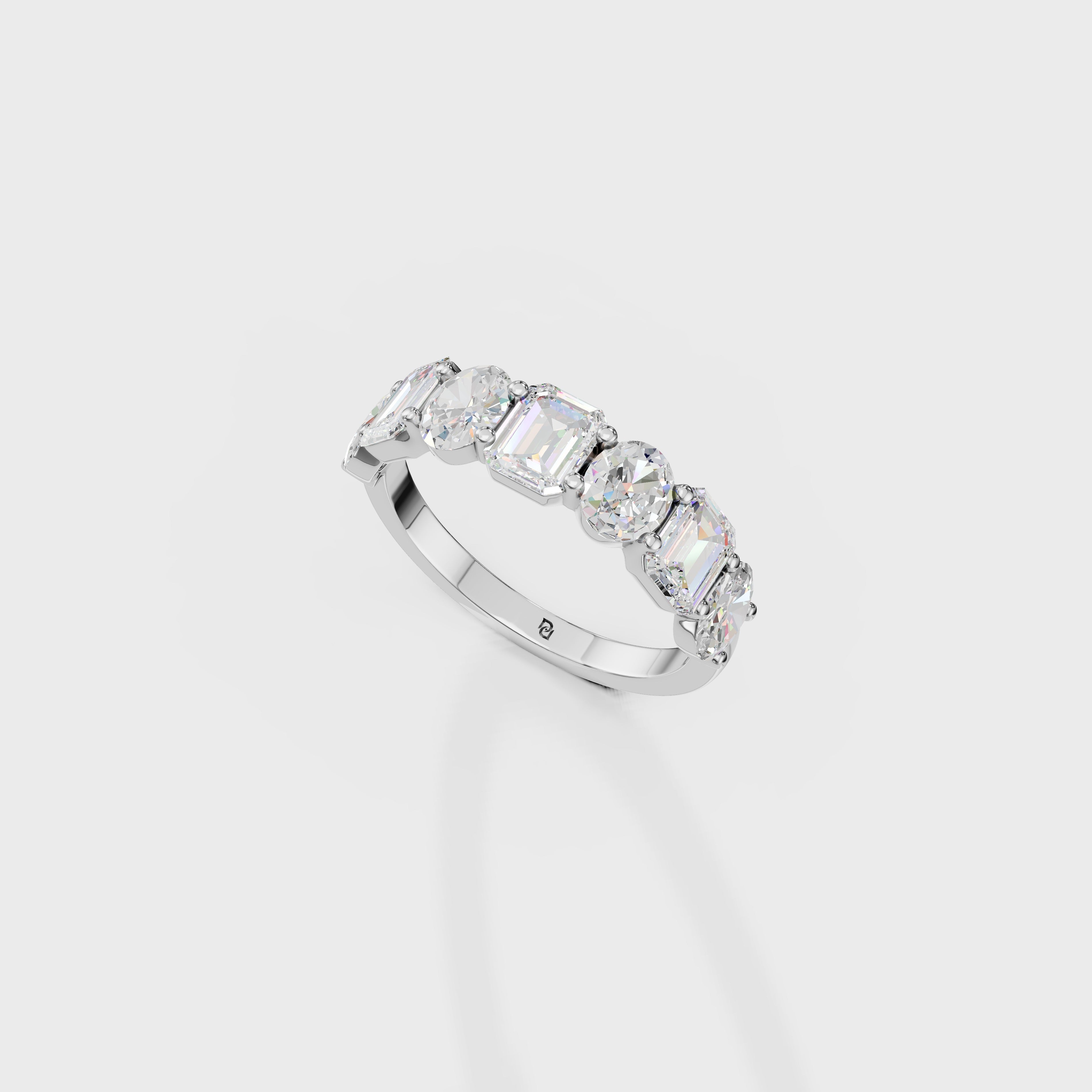 Oval And Emerald Cut Duo Ring